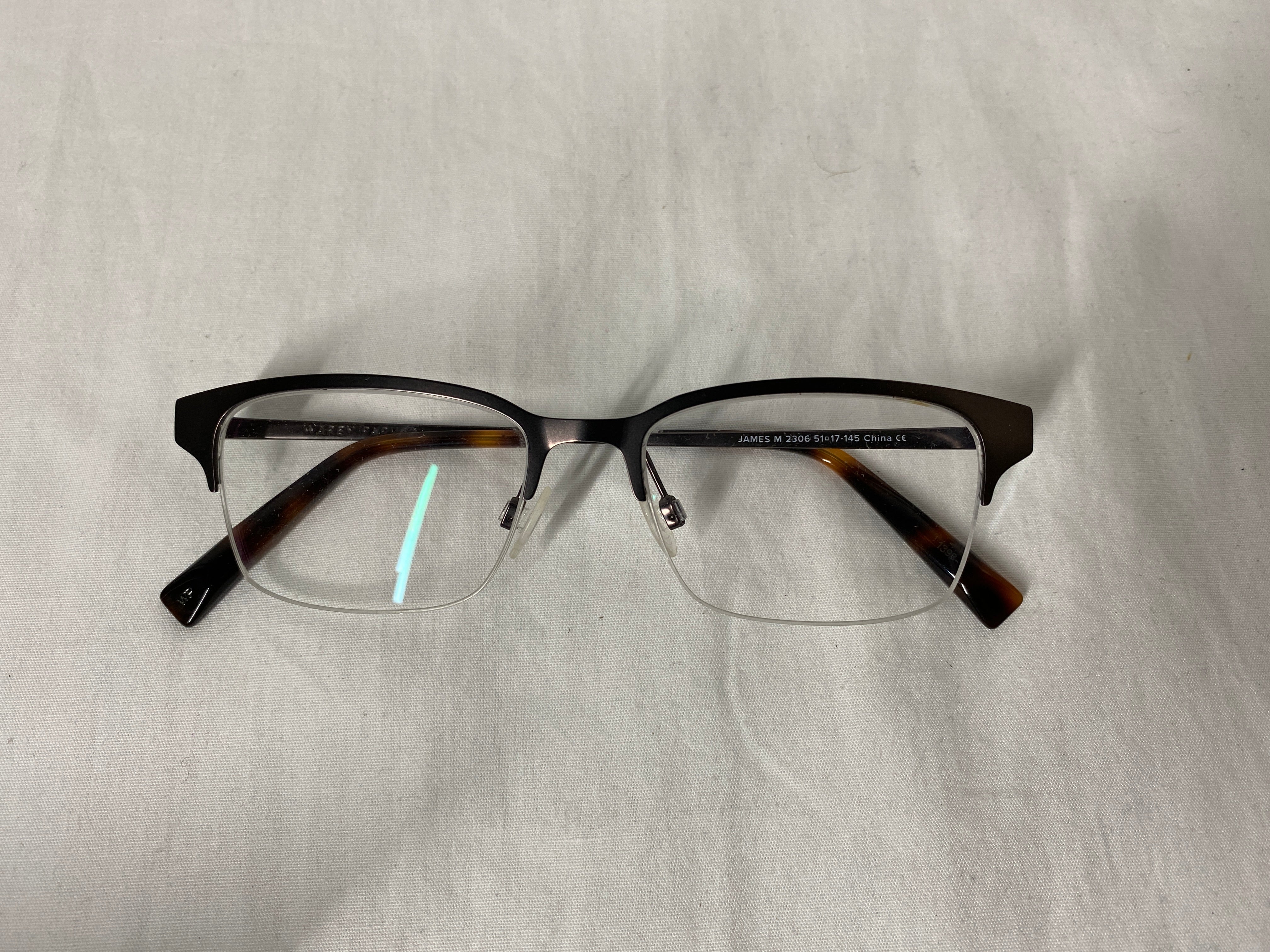 Warby Parker Eyeglasses Frame James M2306 Brown Rectangular Half Rim