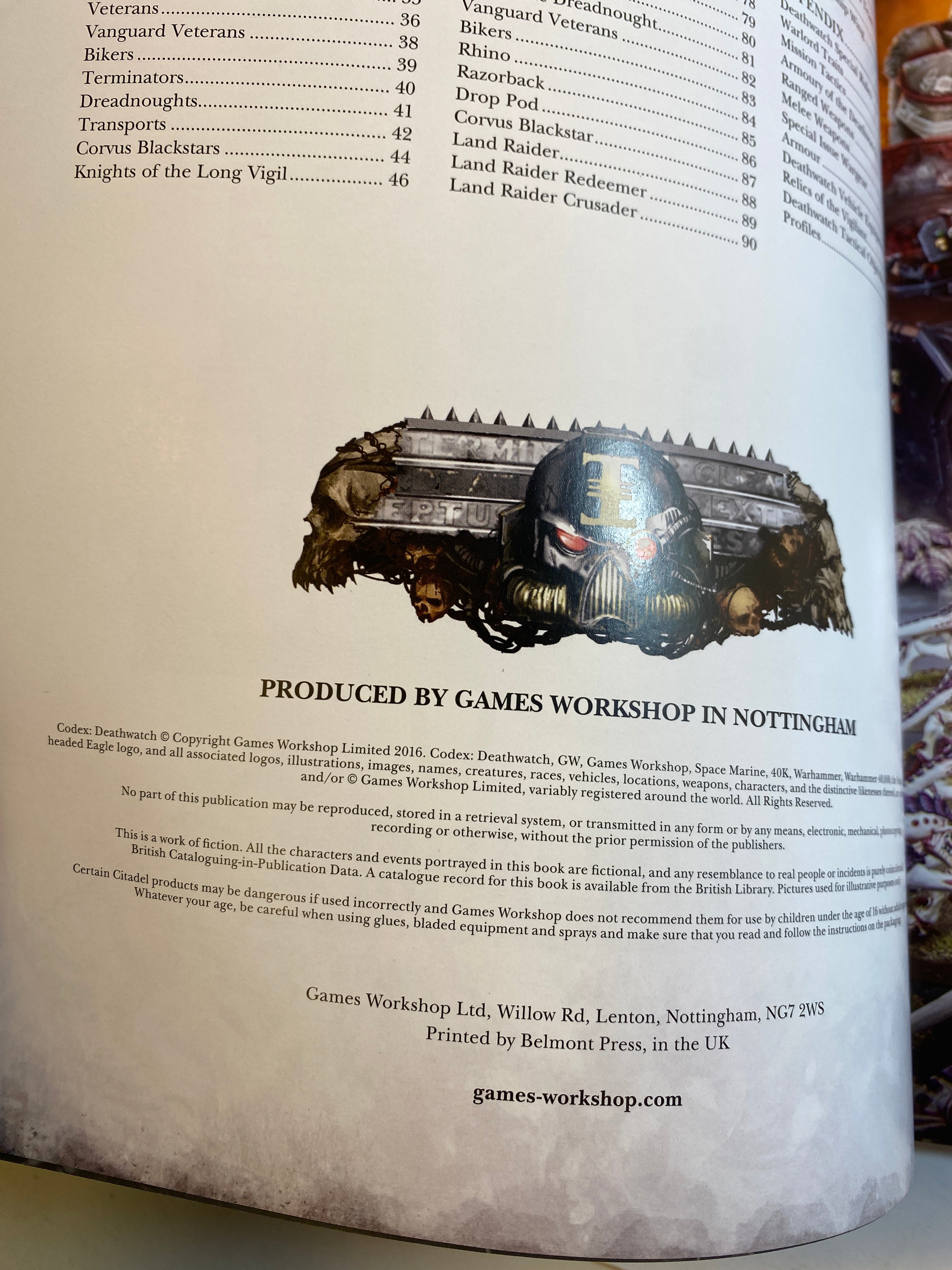 Warhammer 40000 Deathwatch Space Marine Codex SC 9th Edition 2016