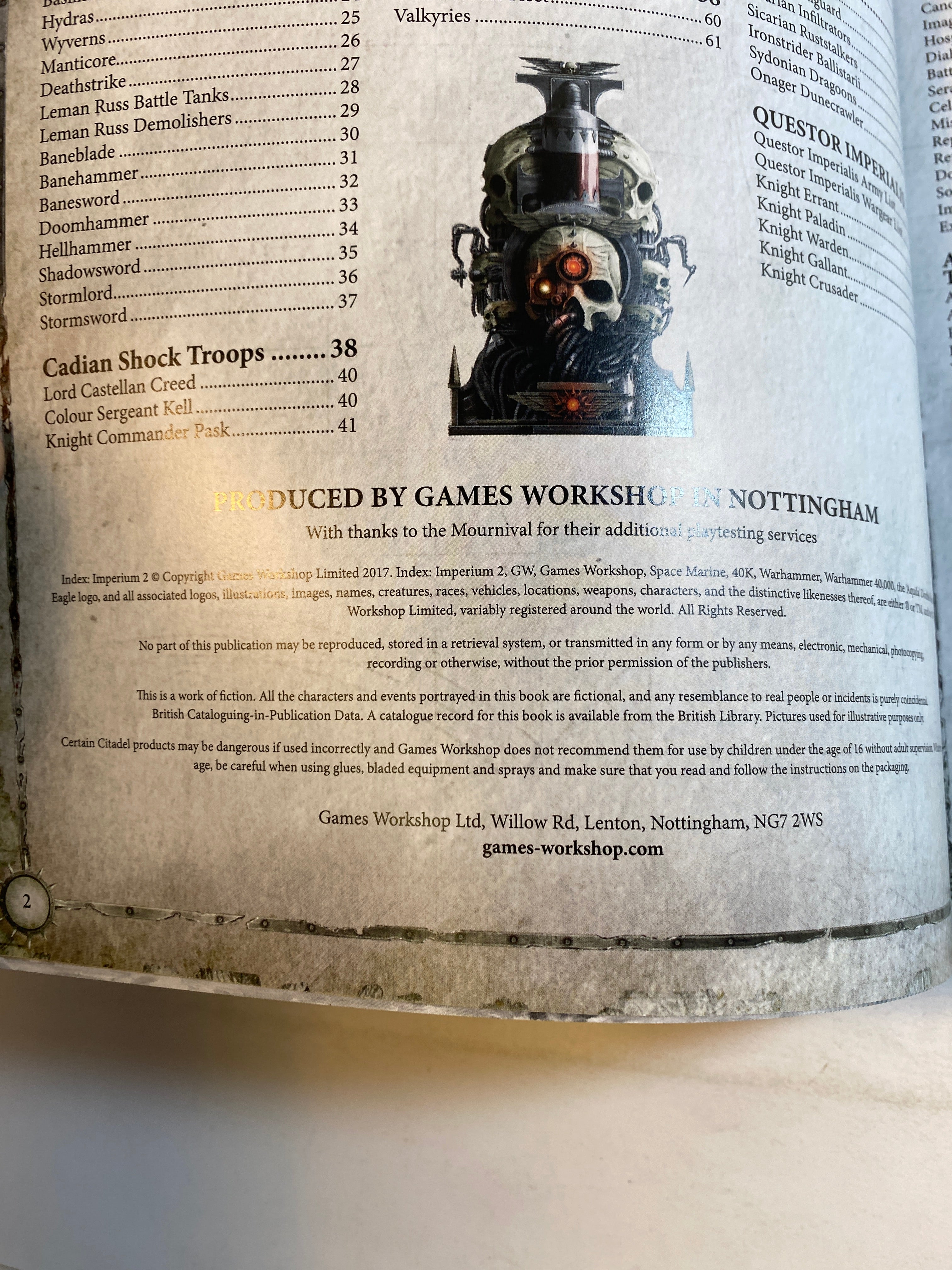 Warhammer 40000 Index: Imperium 2 2017
