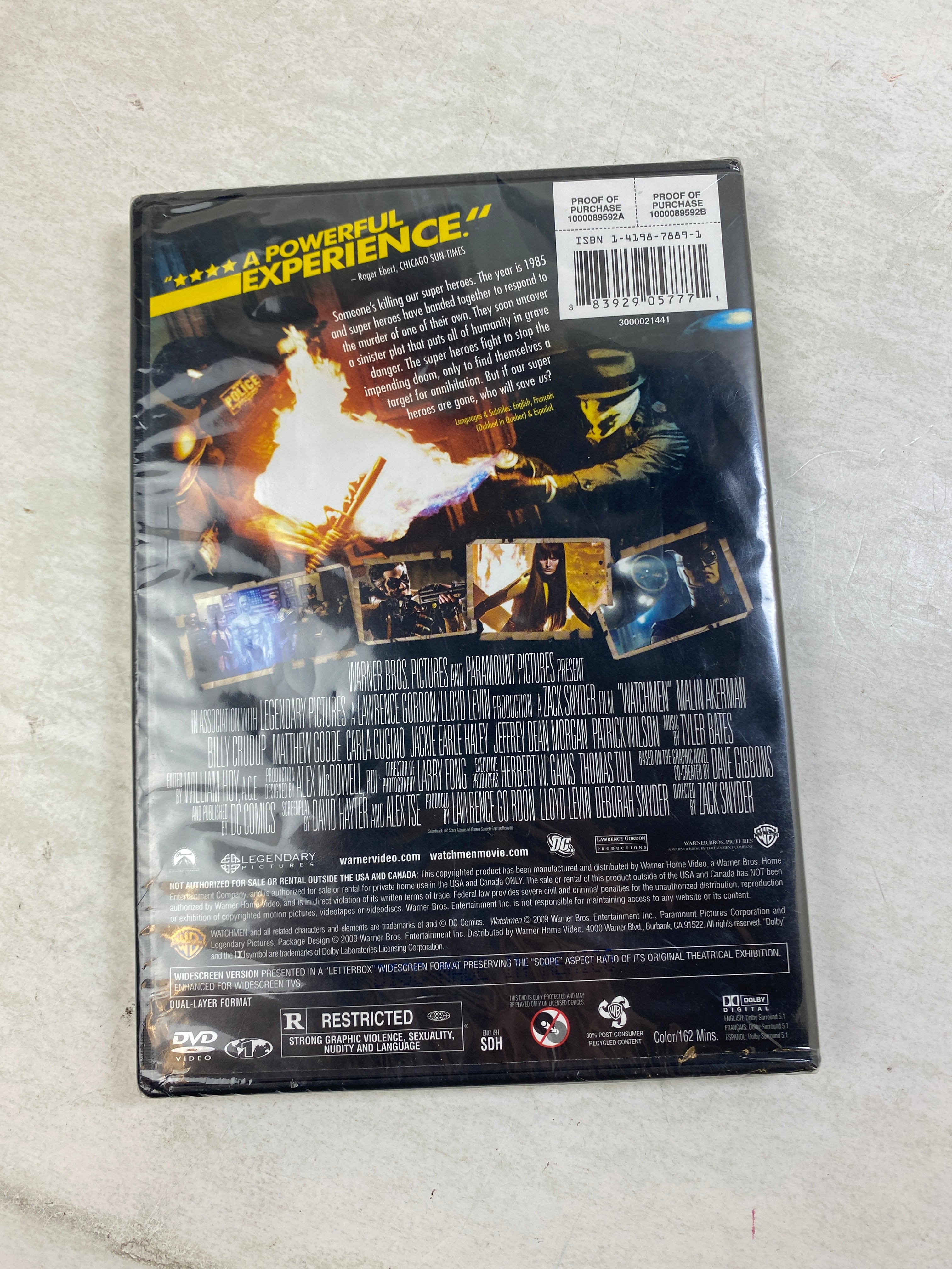 Watchmen DVD Widescreen *New* 2009