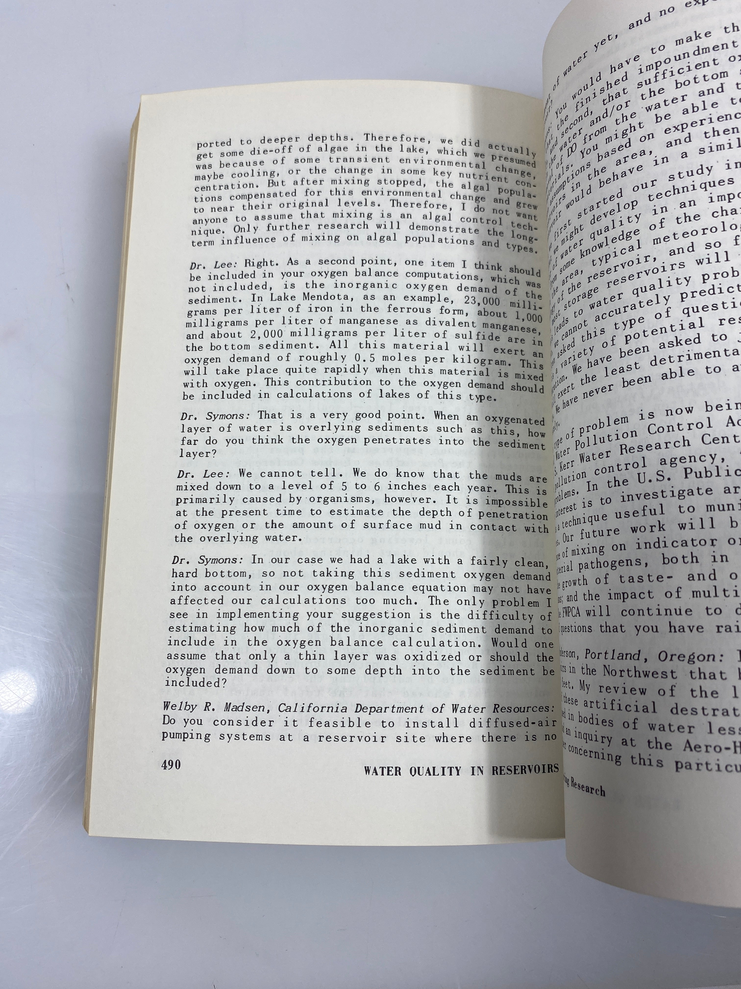 Water Quality Behavior in Reservoirs USDHEW 1969 SC