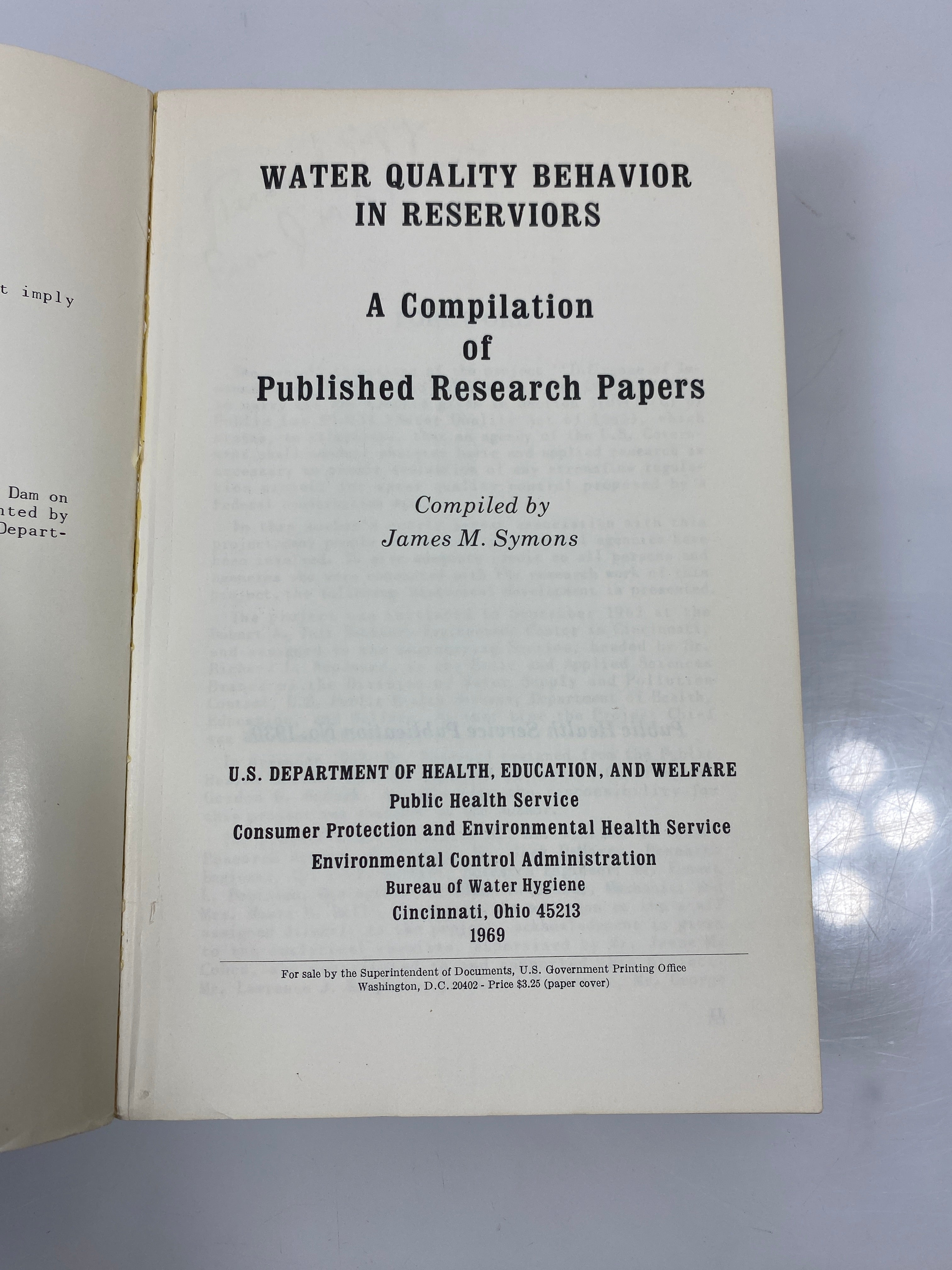 Water Quality Behavior in Reservoirs USDHEW 1969 SC