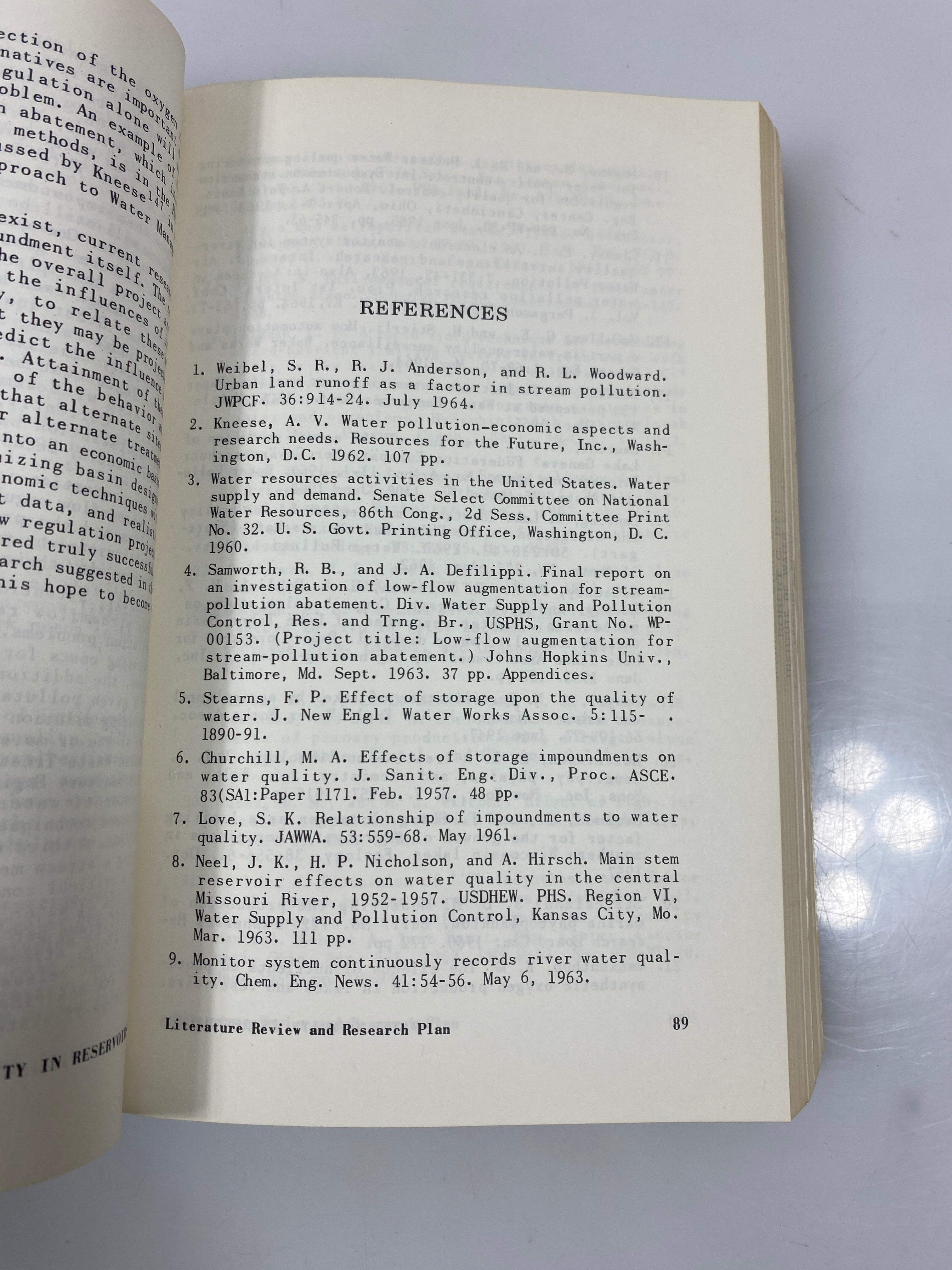 Water Quality Behavior in Reservoirs USDHEW 1969 SC