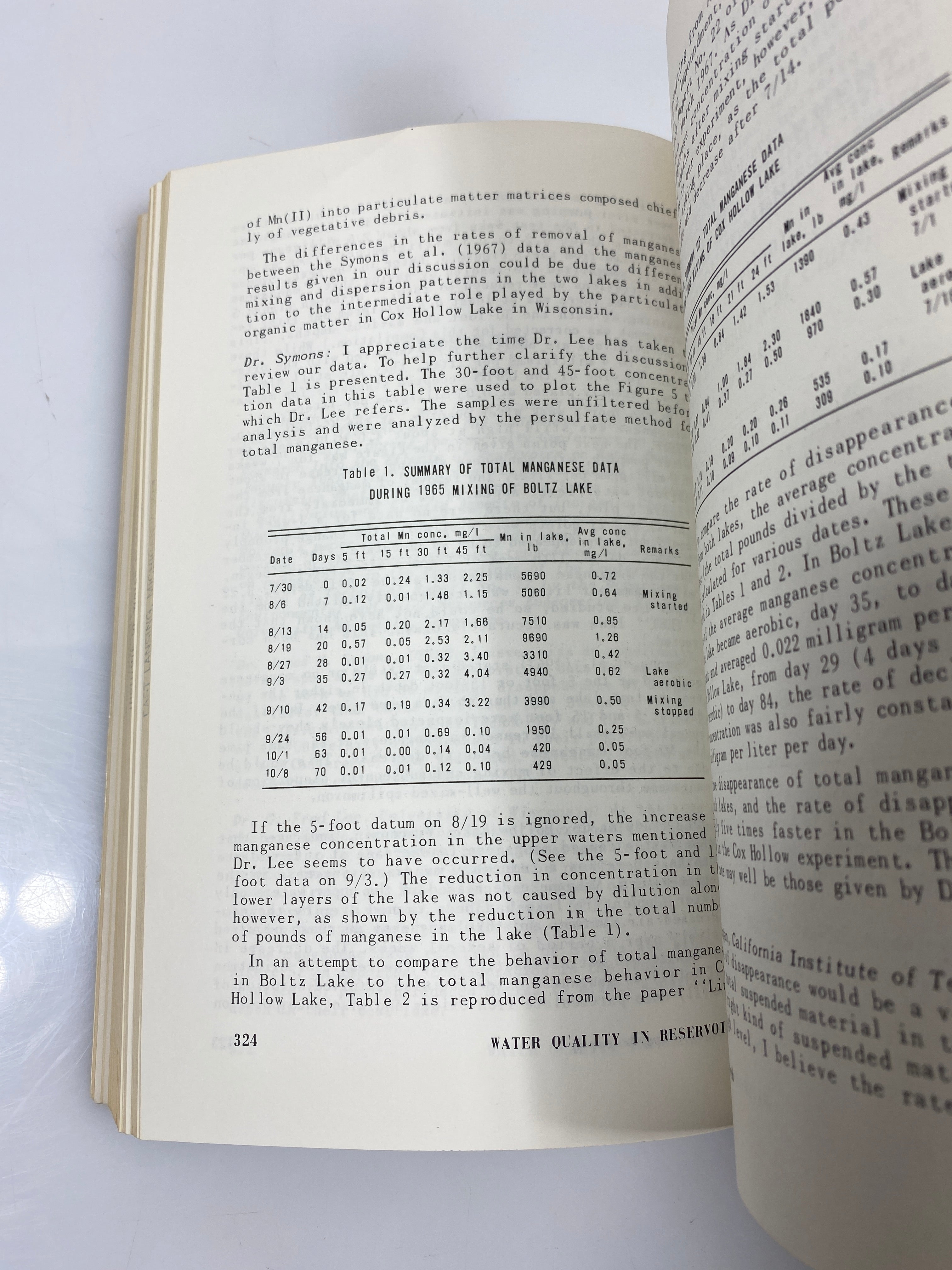 Water Quality Behavior in Reservoirs USDHEW 1969 SC