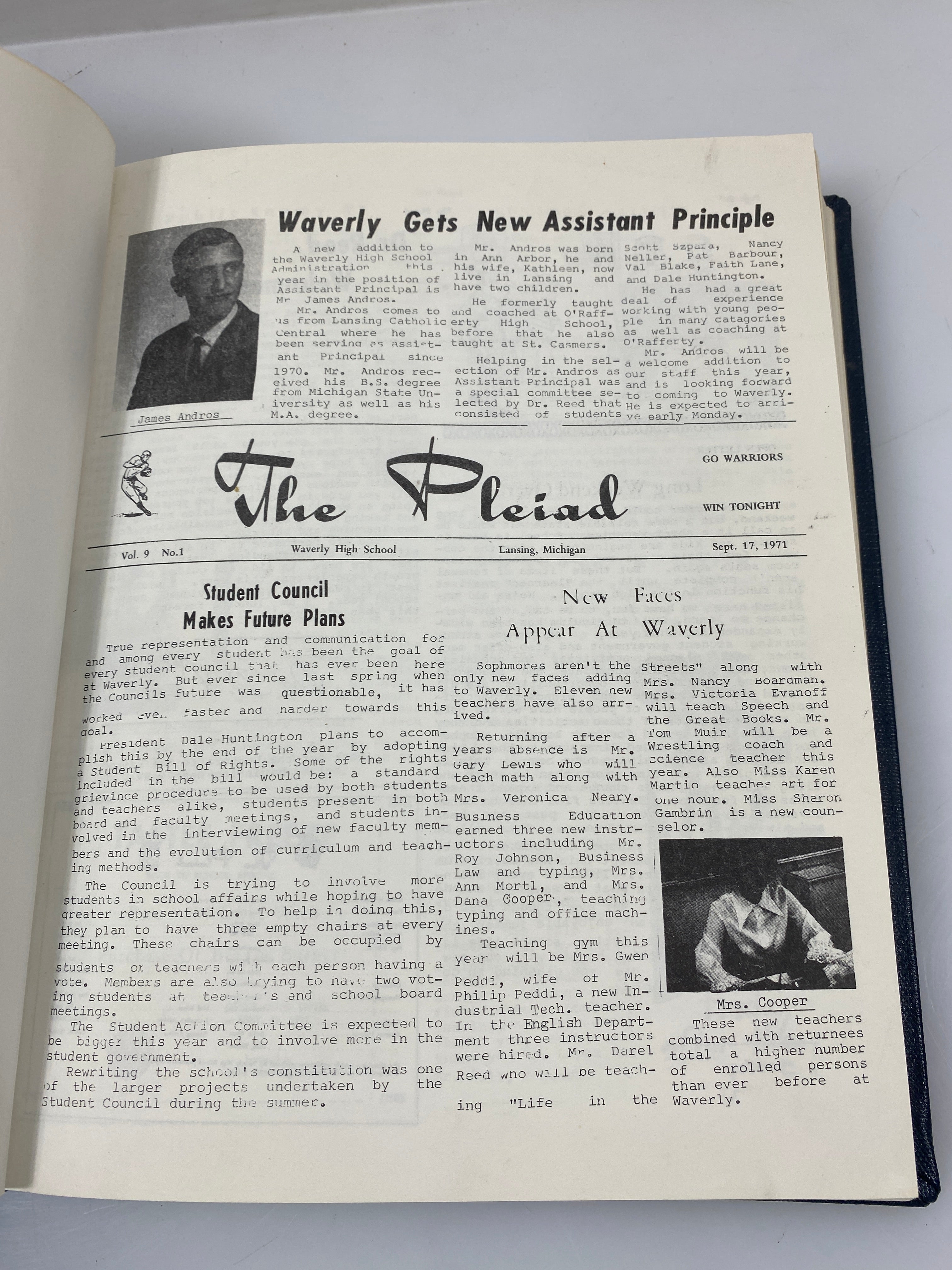 Waverly Michigan Pleiad School Newspaper 1969-1972 Bound