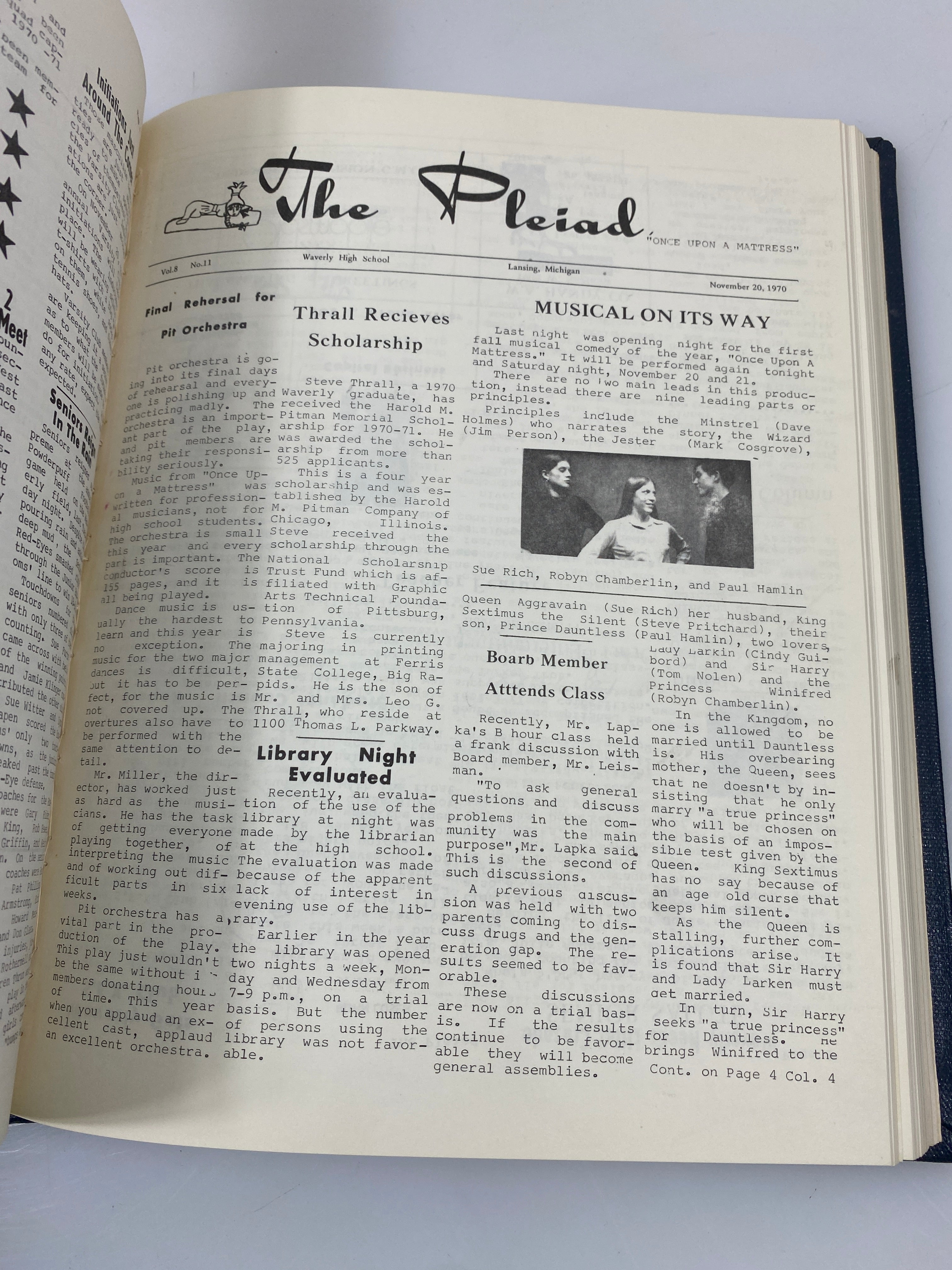 Waverly Michigan Pleiad School Newspaper 1969-1972 Bound