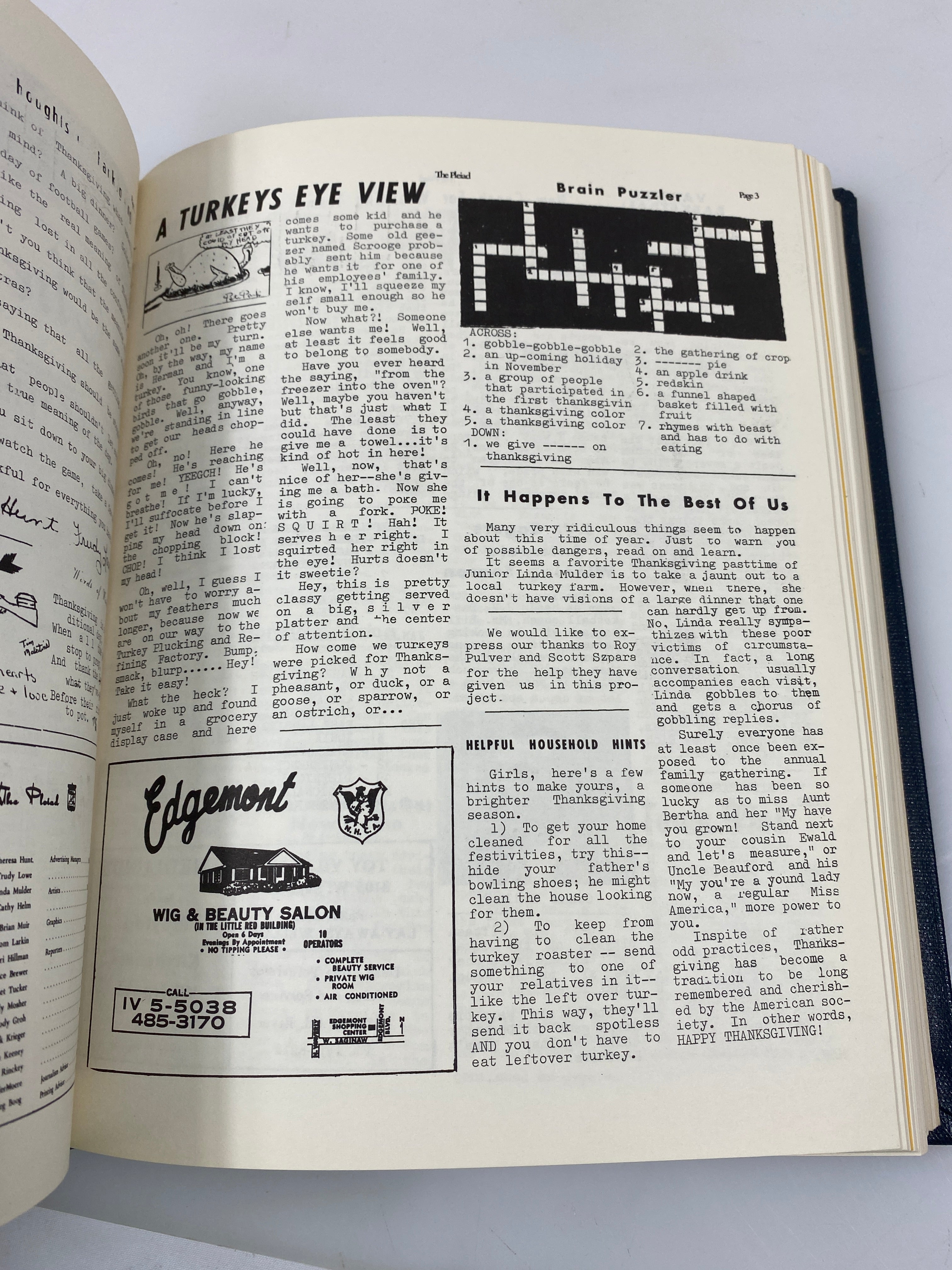 Waverly Michigan Pleiad School Newspaper 1969-1972 Bound