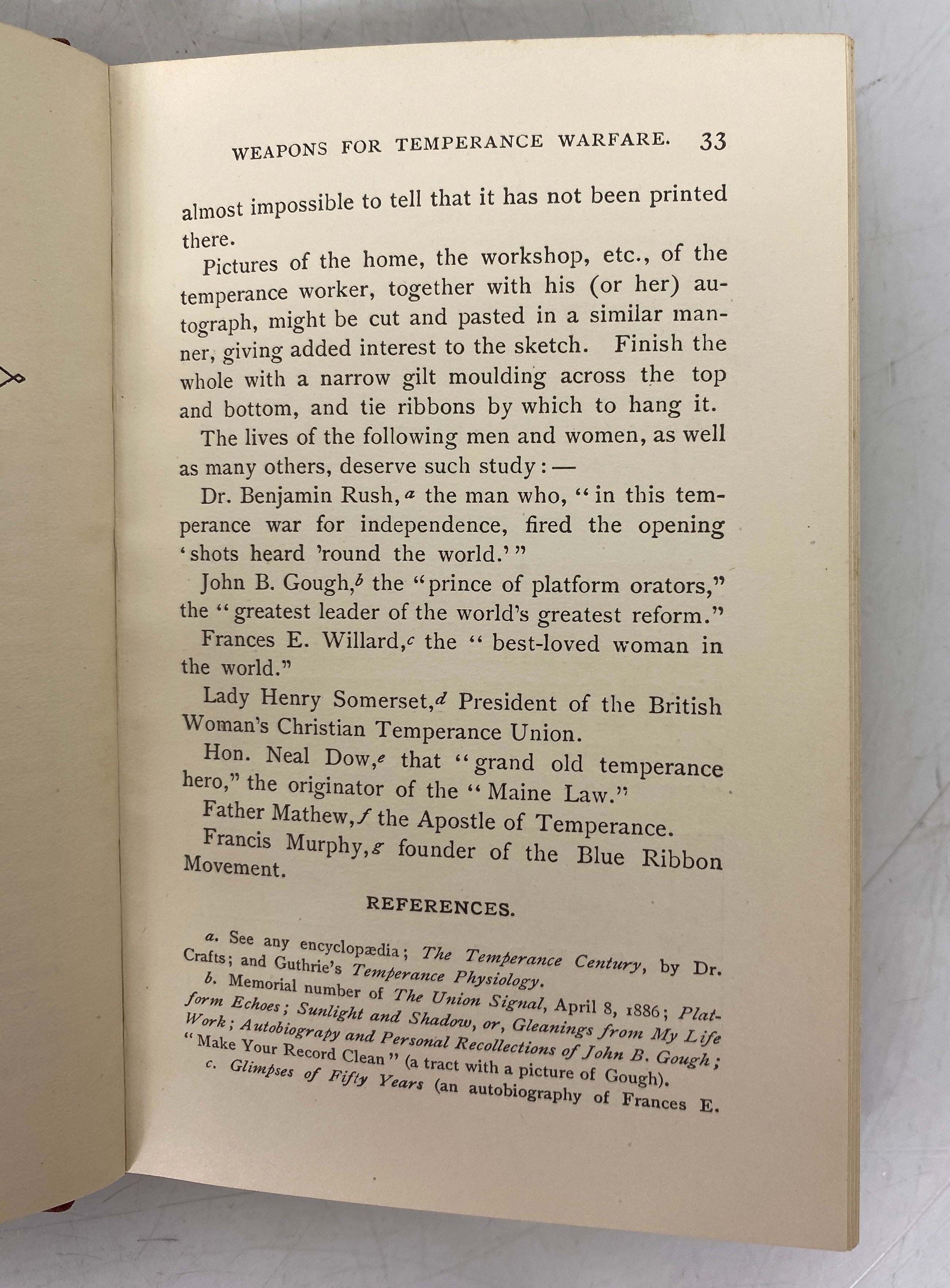 Weapons for Temperance Warfare by Belle M. Brain 1897 Antique HC