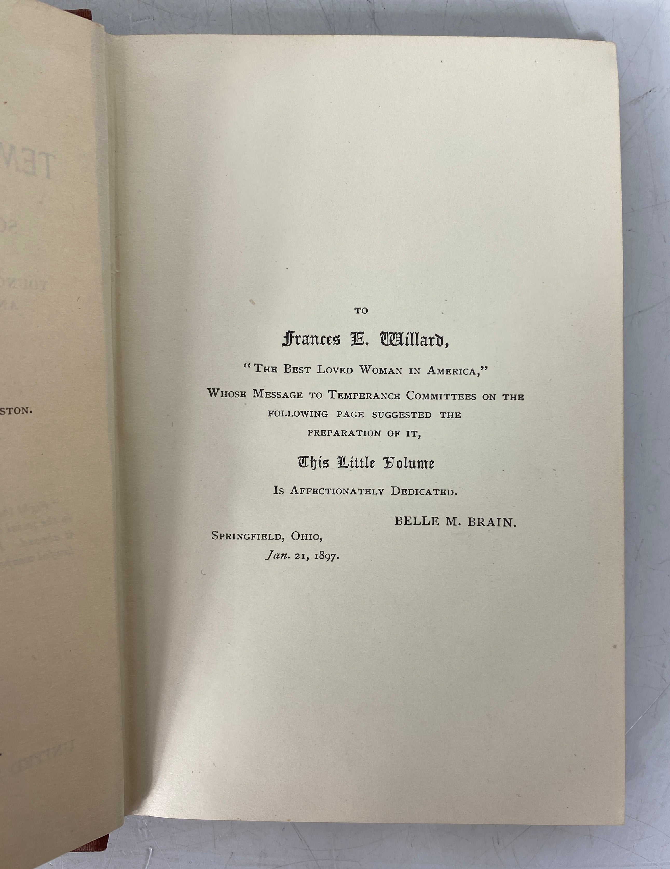 Weapons for Temperance Warfare by Belle M. Brain 1897 Antique HC
