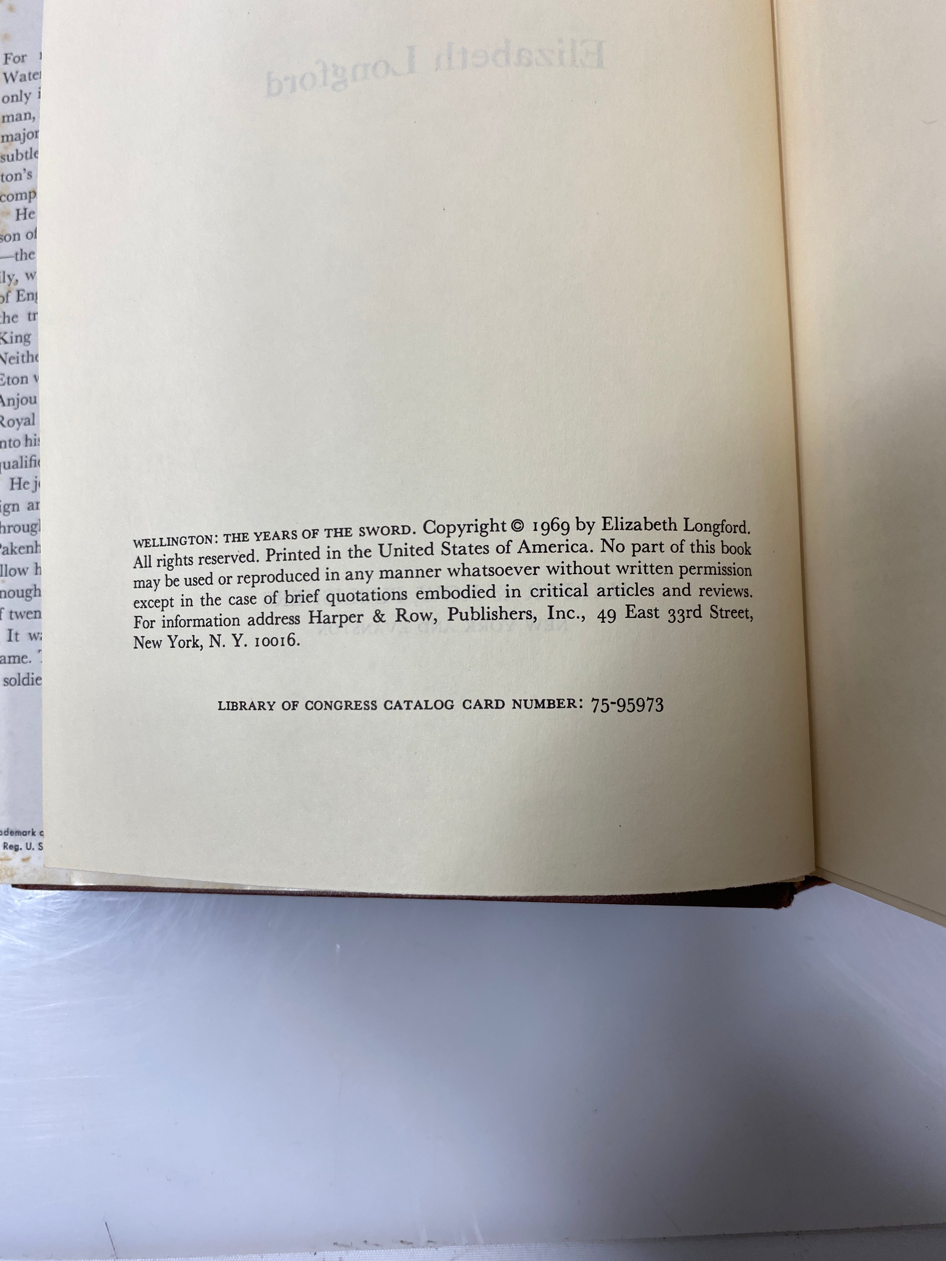 Wellington The Years of the Sword by Longford 1969 HCDJ