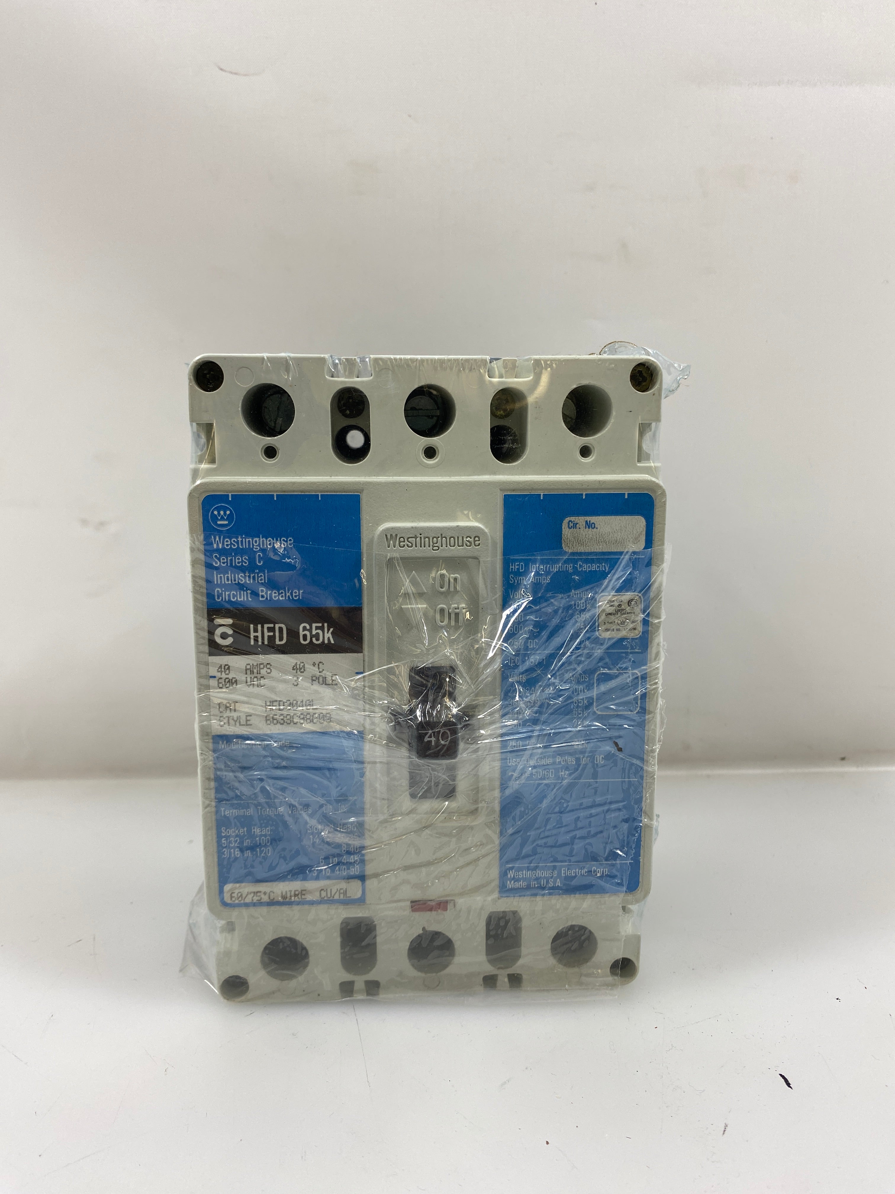 Westinghouse 40 AMP Series C Industrial Circuit Breaker