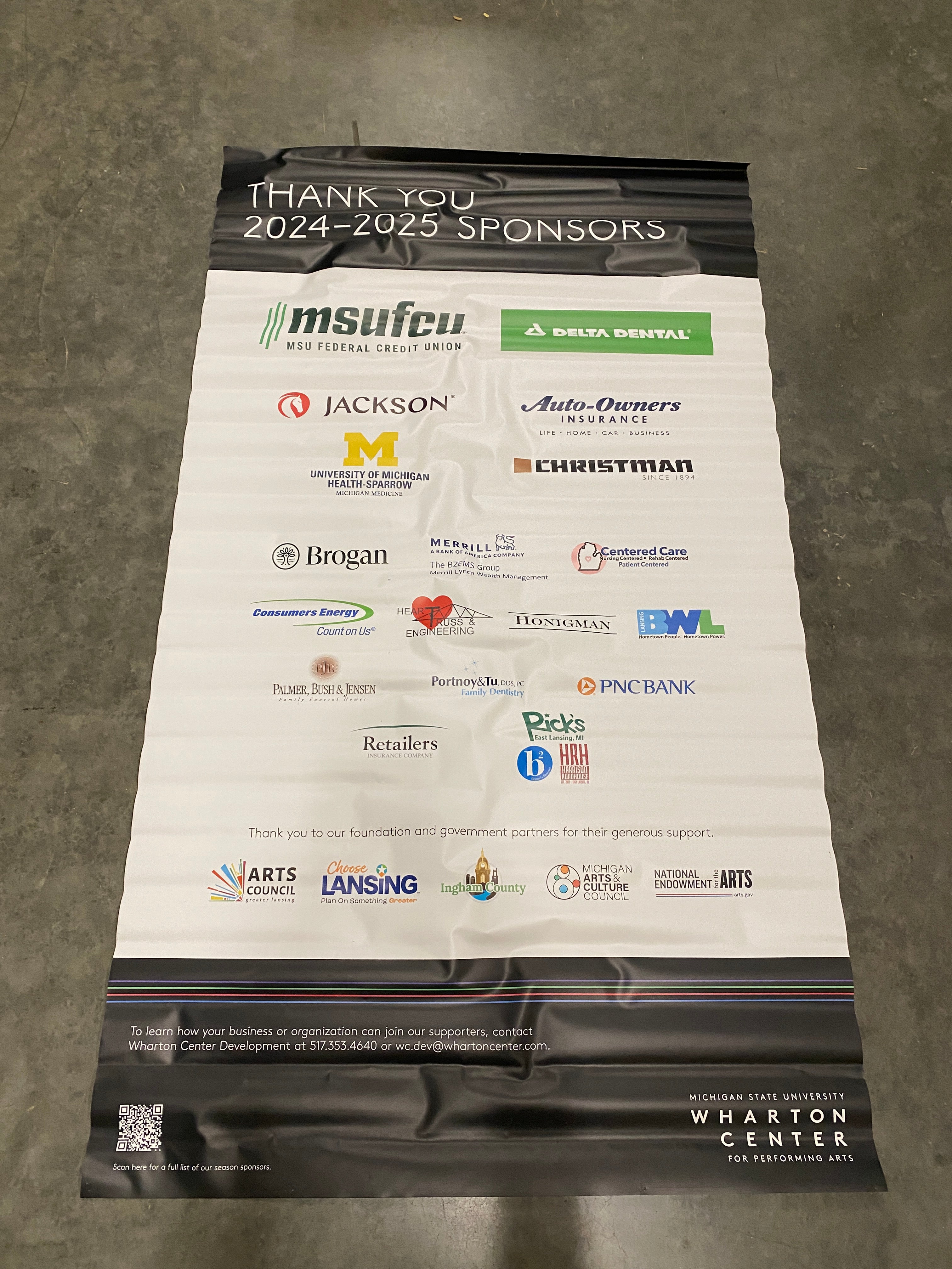 Wharton Center 2024-2025 Sponsor Appreciation Poster