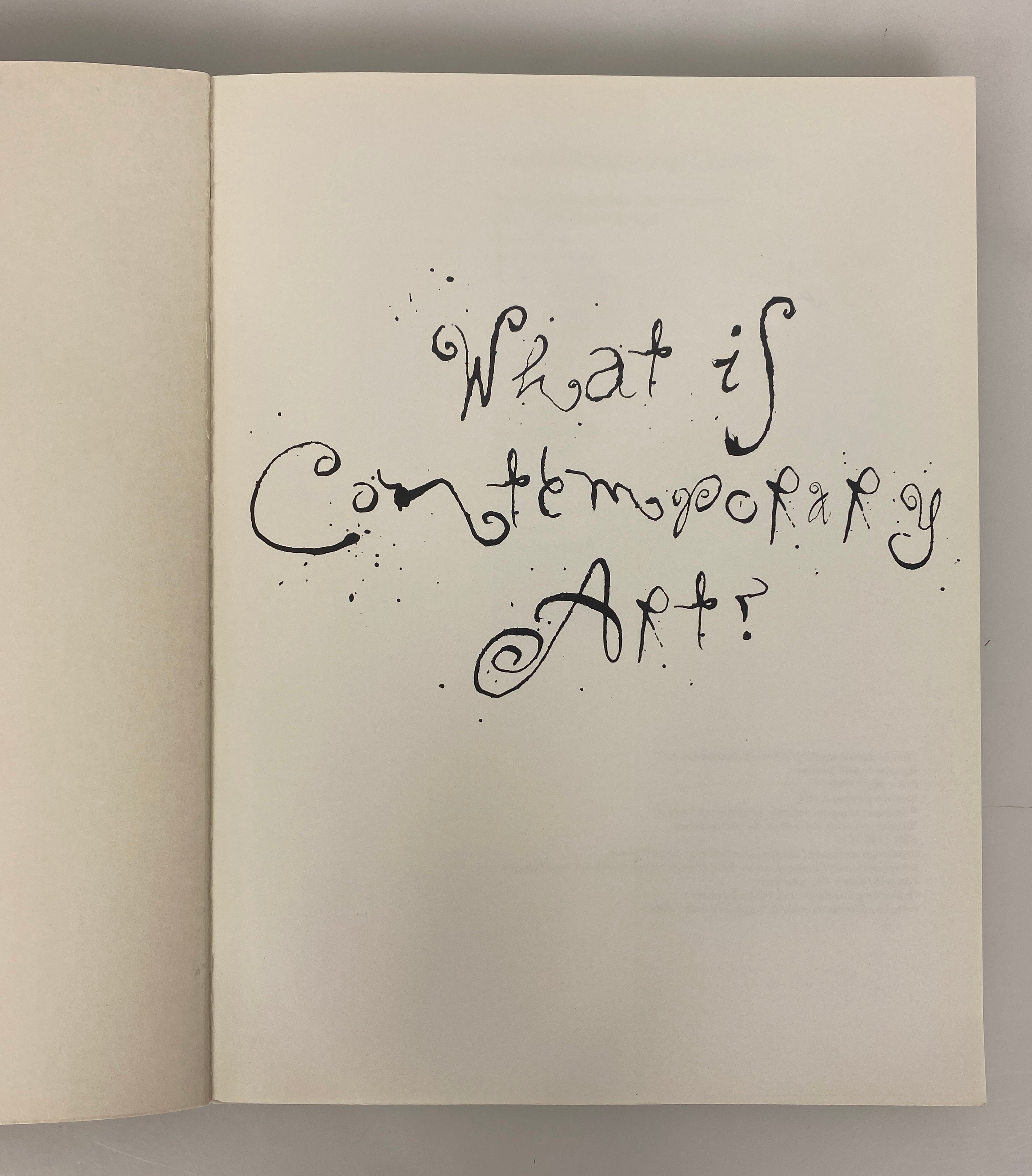 What is Contemporary Art? 1989 Rooseum Malmo Sweden SC Catalog