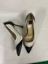 White House Black Market Arianna Laser Cut Black and White Pointed Toe Stiletto Pumps Women's Size 10