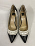White House Black Market Arianna Laser Cut Black and White Pointed Toe Stiletto Pumps Women's Size 10