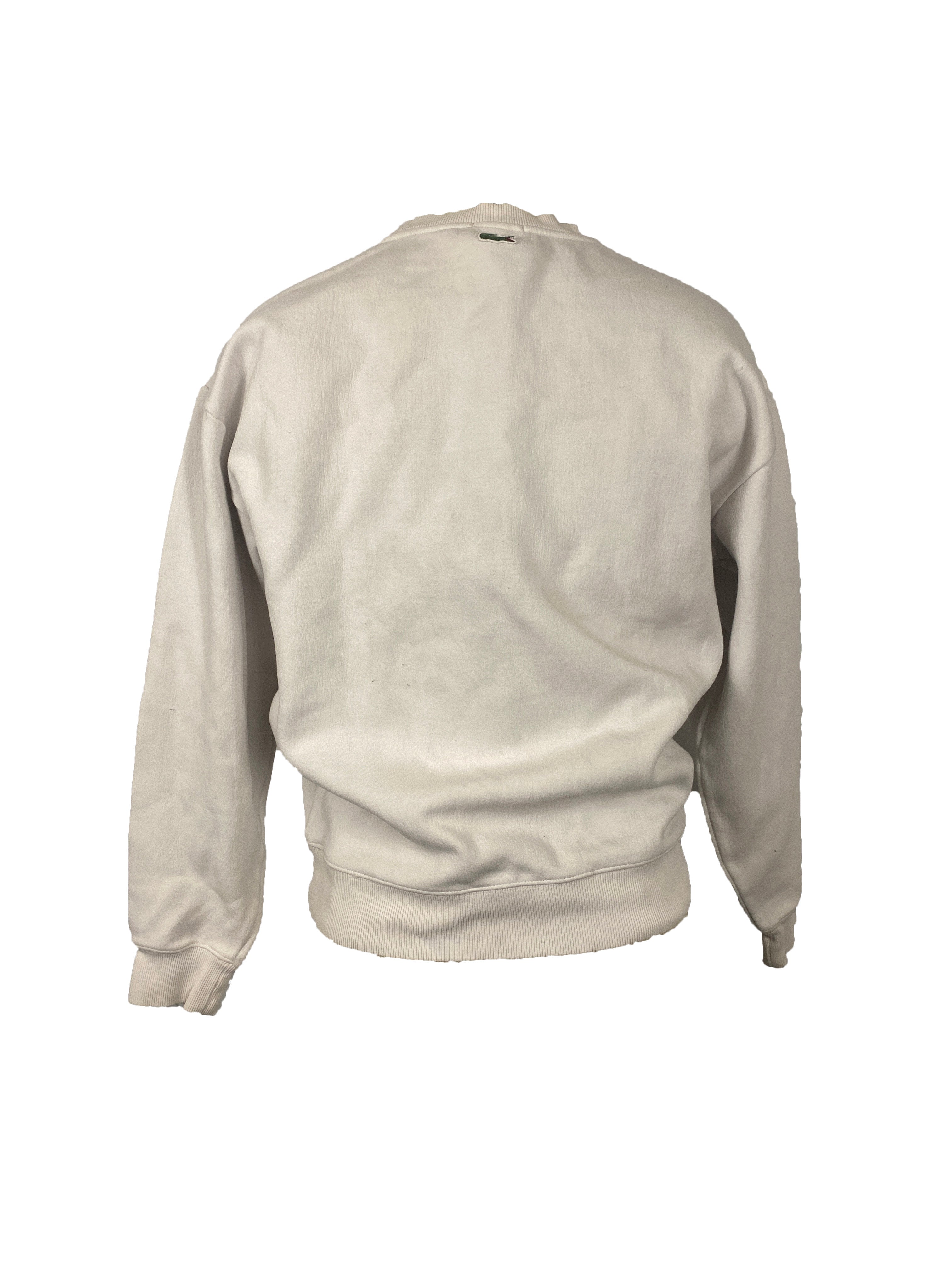 White Lacoste Sweatshirt Unisex Size S