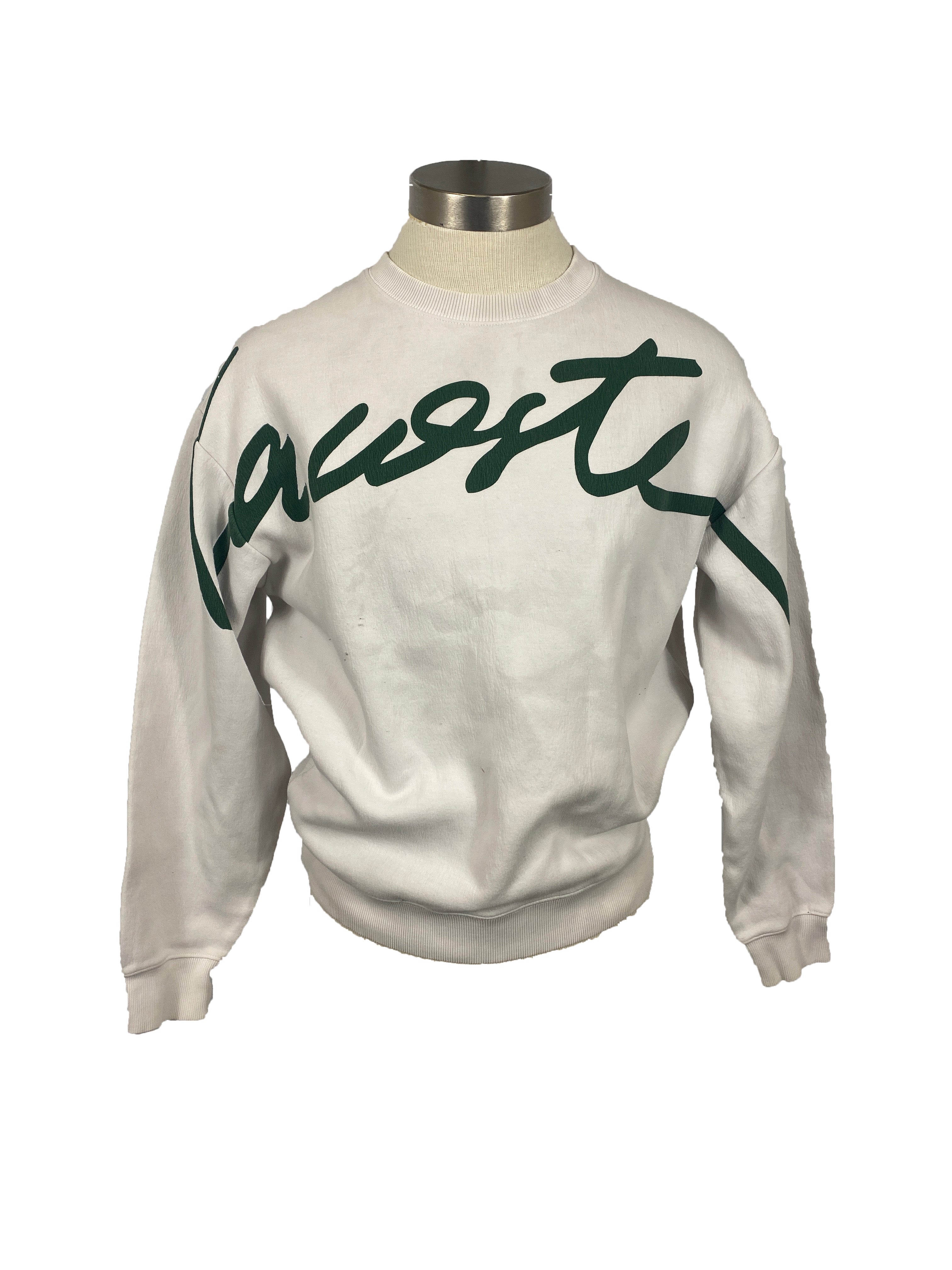 White Lacoste Sweatshirt Unisex Size S