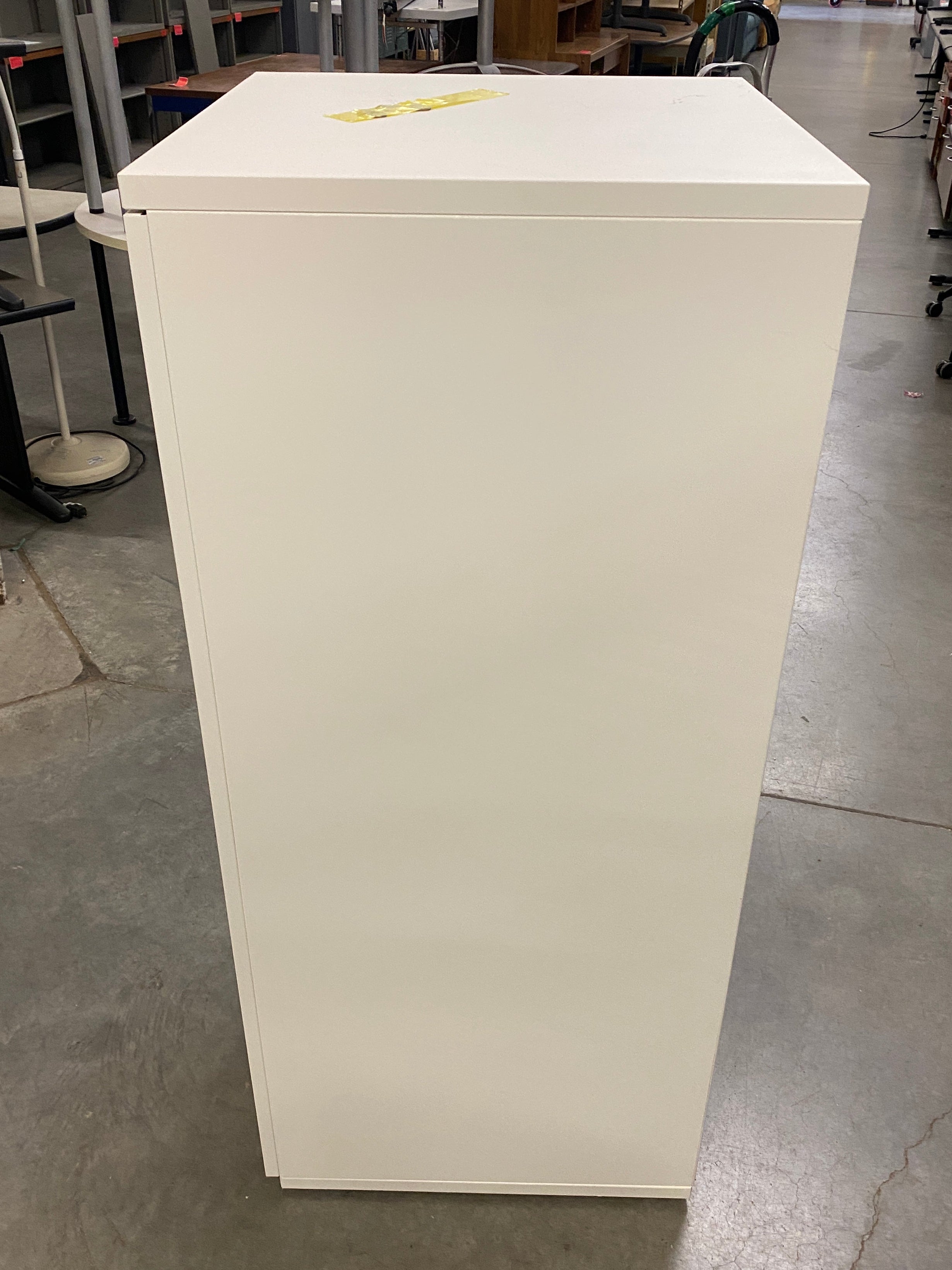 White Left Opening Cabinet w/ Drawers and Shelves