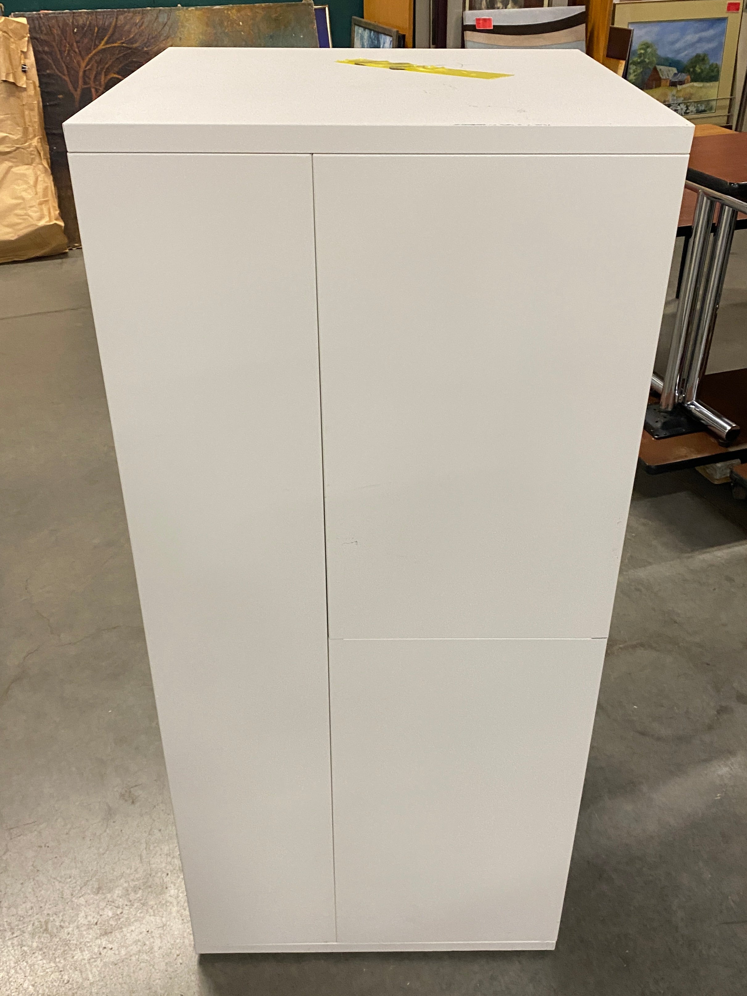 White Left Opening Cabinet w/ Drawers and Shelves