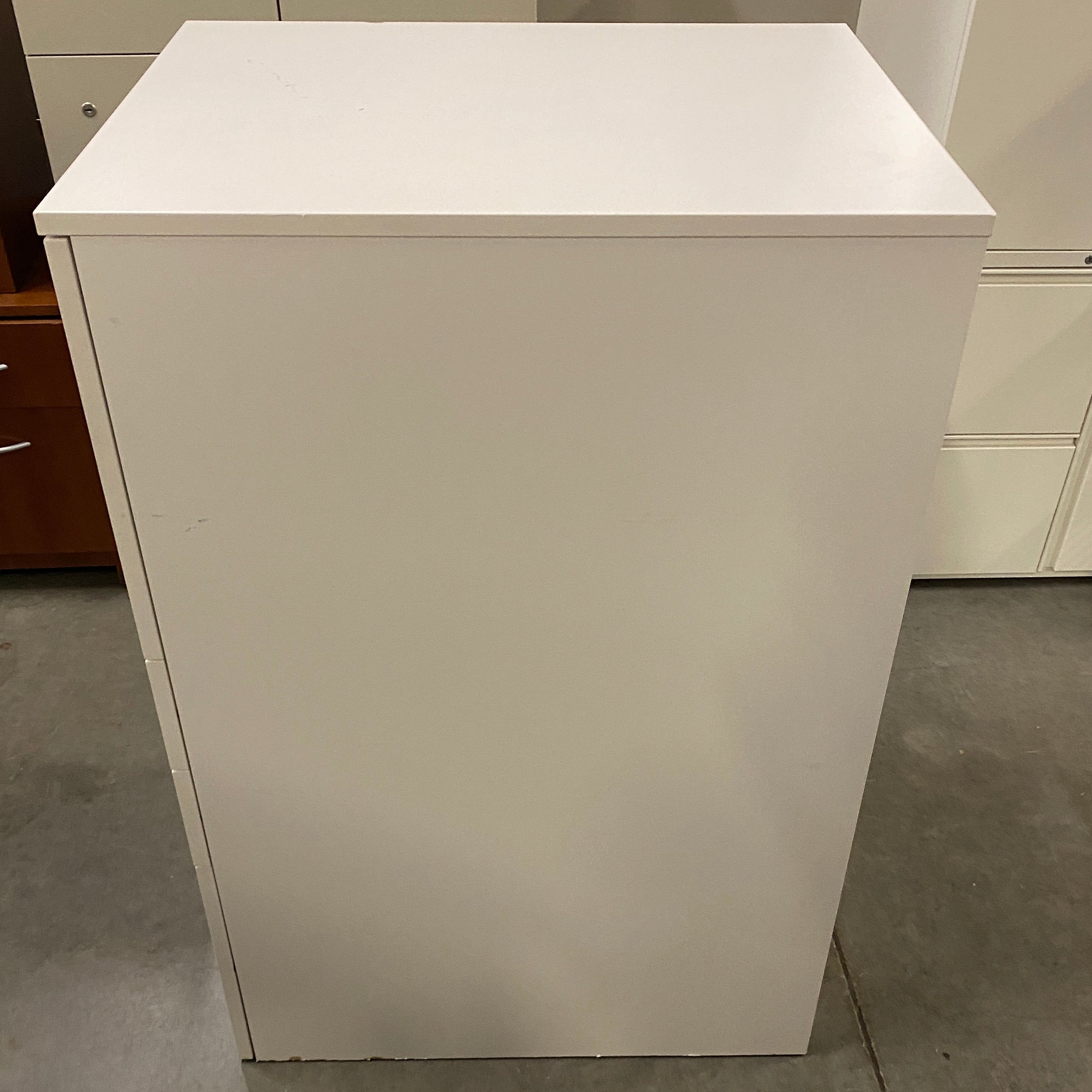 White Left Opening Cabinet w/ Drawers and Shelves 45"