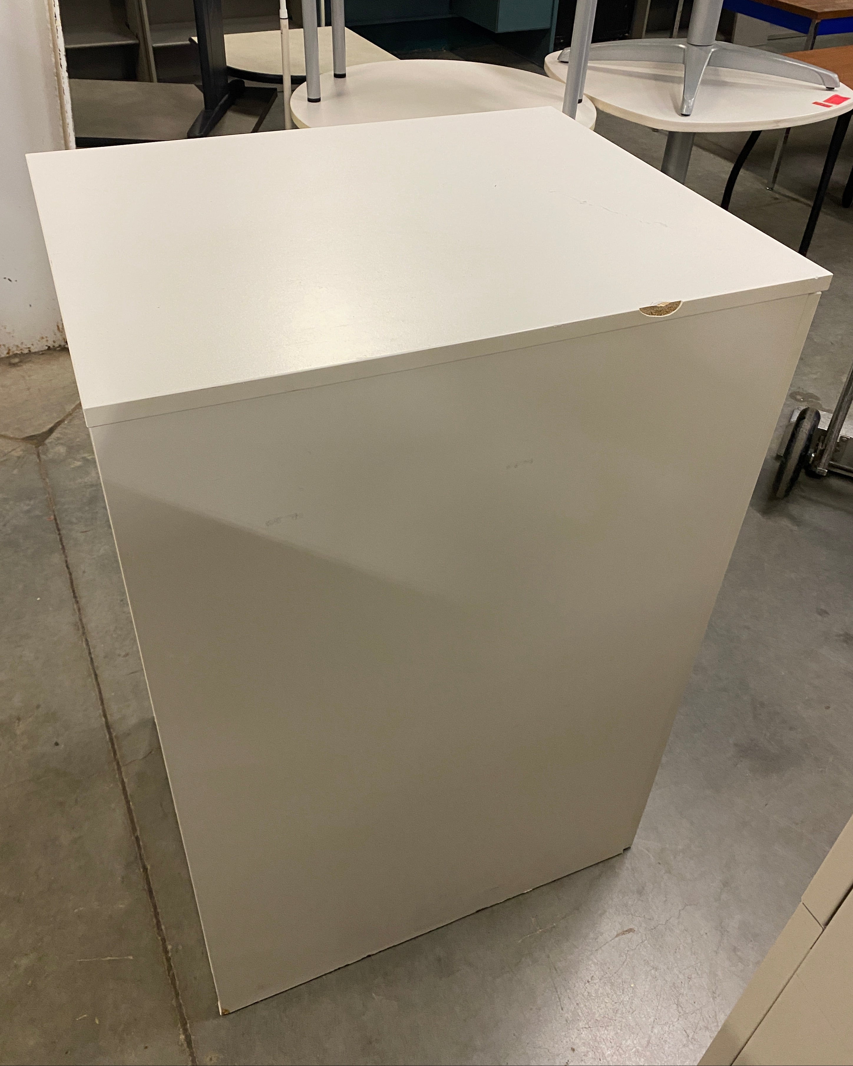 White Left Opening Cabinet w/ Drawers and Shelves 45"