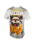White Mason Noir Screaming Skull and Flames Shirt Men's Size M