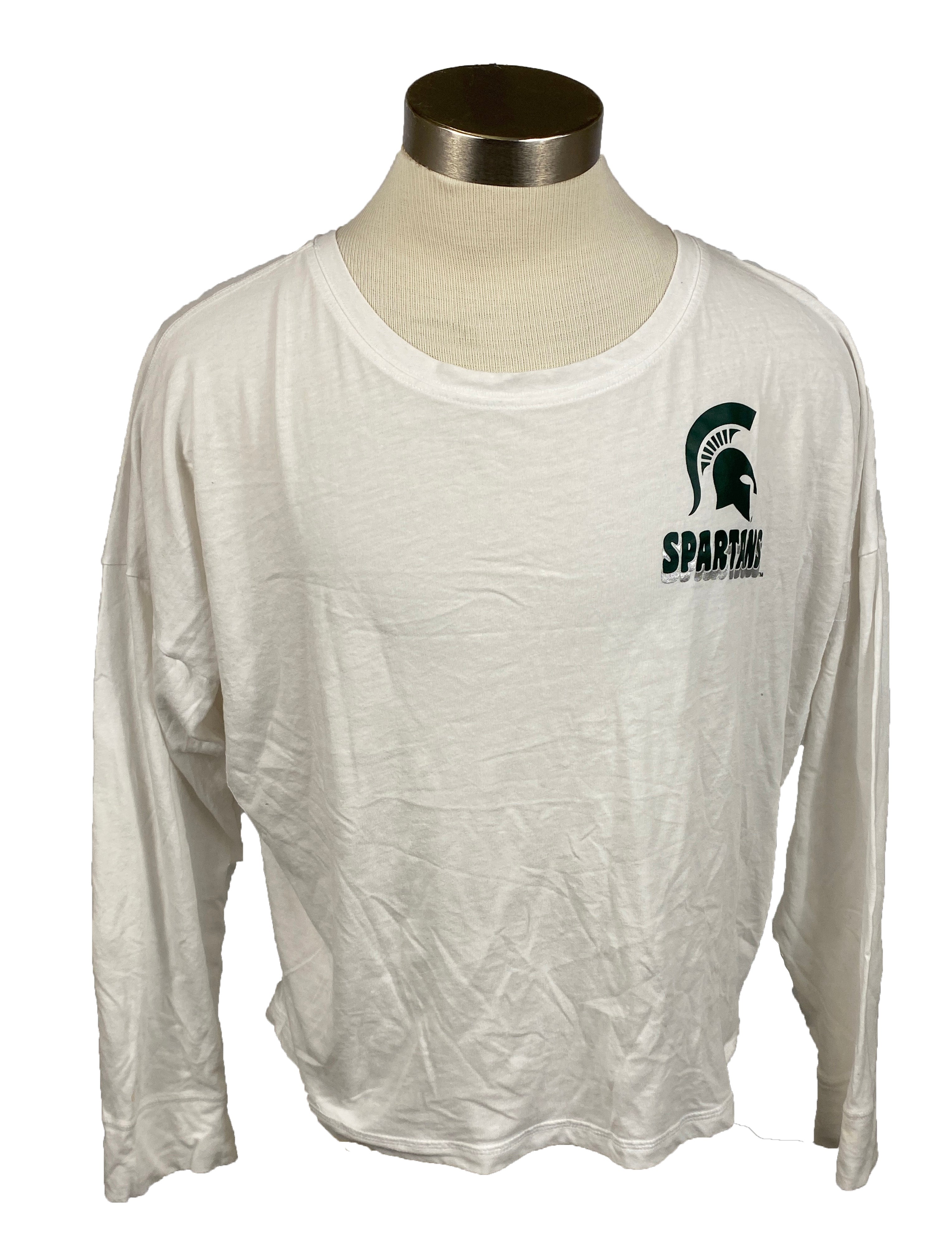 White Michigan State Long Sleeve T-Shirt Women's Size XL