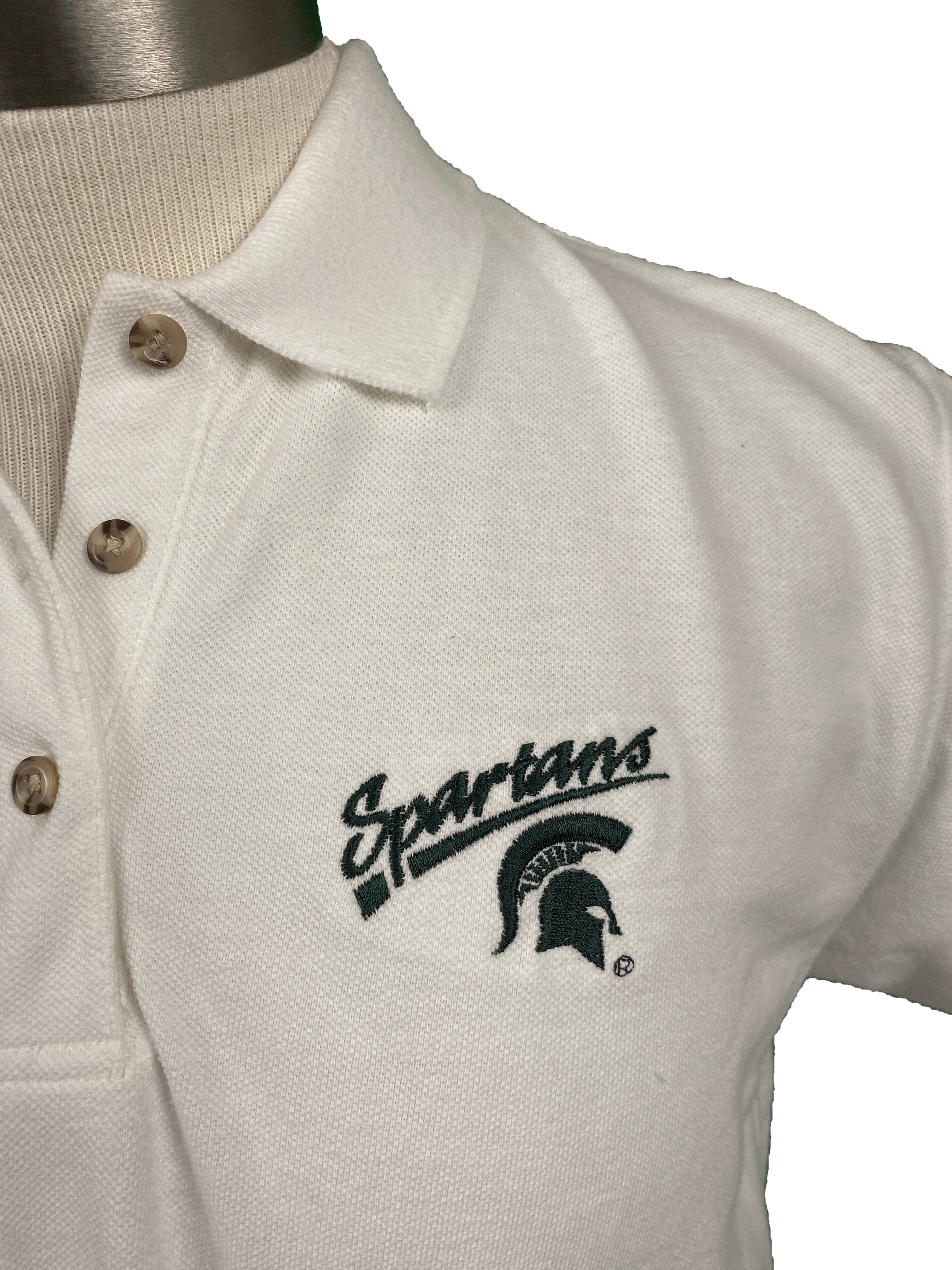White Michigan State Spartans Polo Men's Size Small