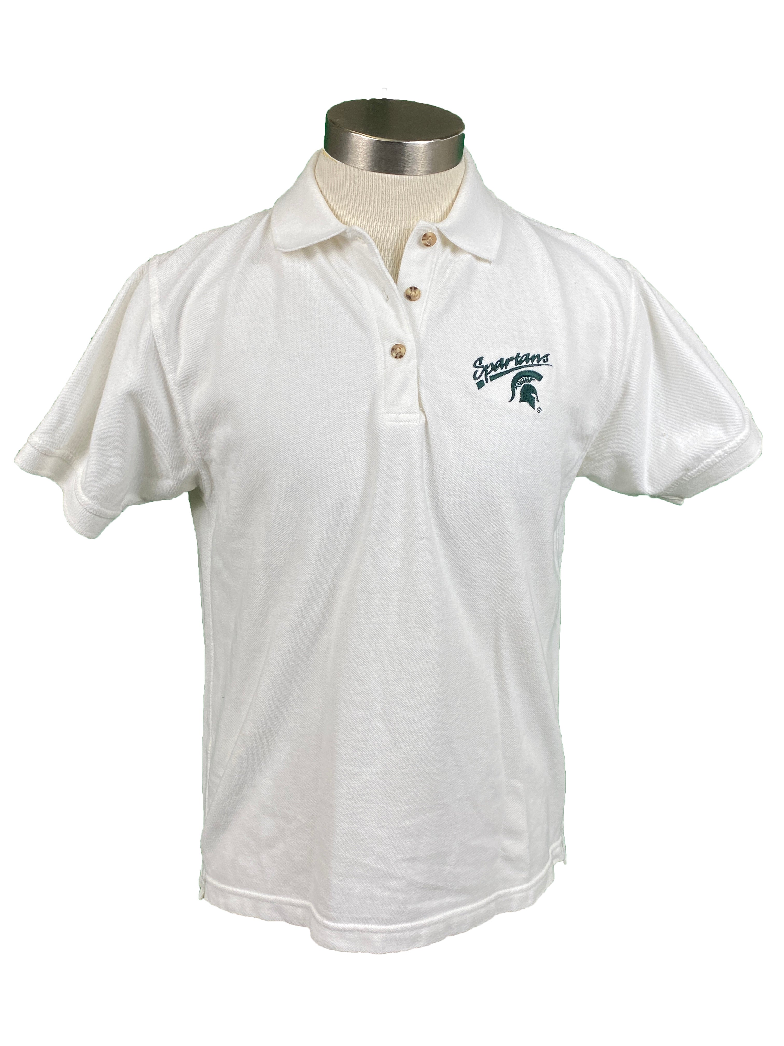 White Michigan State Spartans Polo Men's Size Small