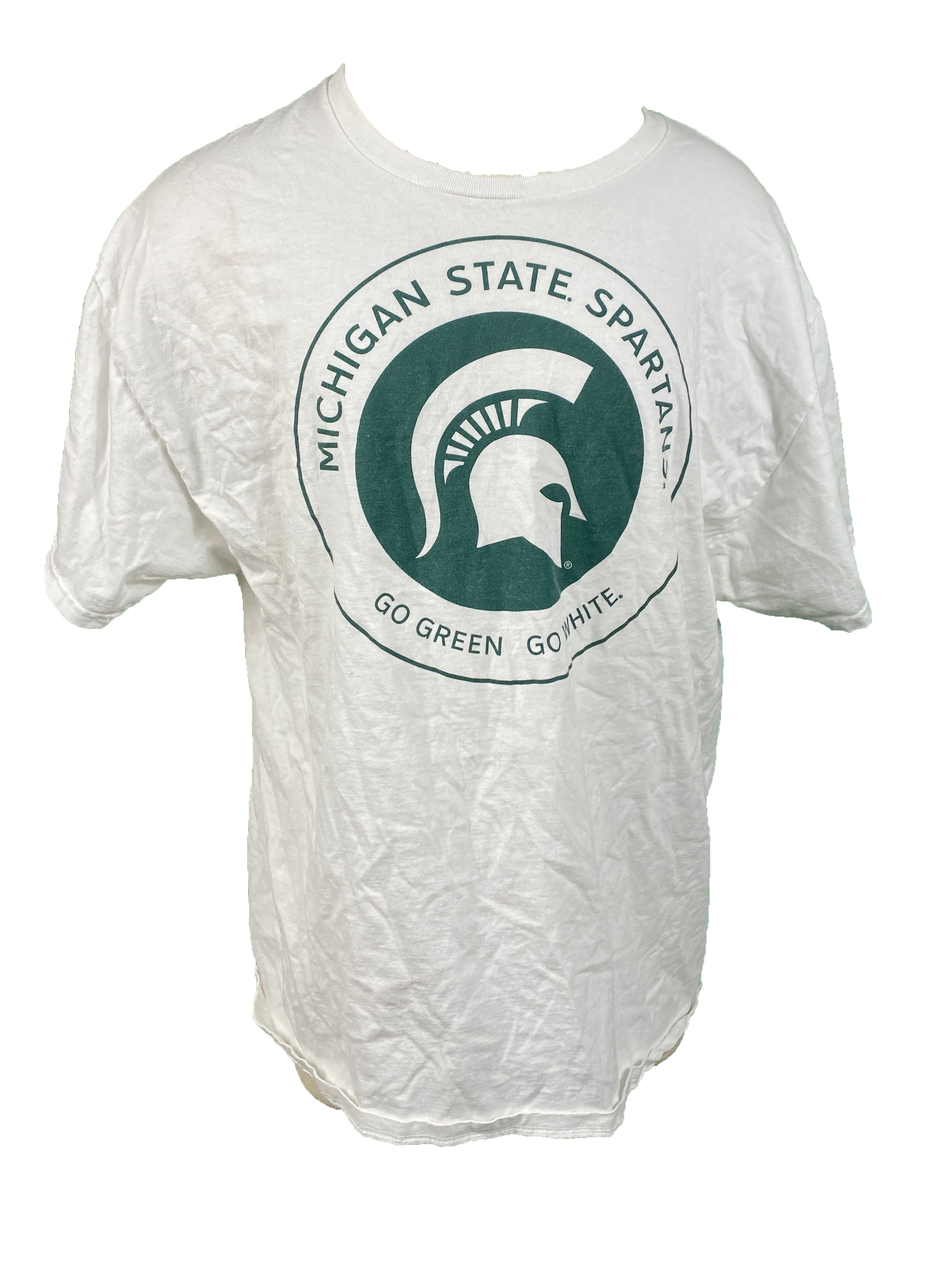 White Michigan State Spartans T-Shirt Unisex Size L