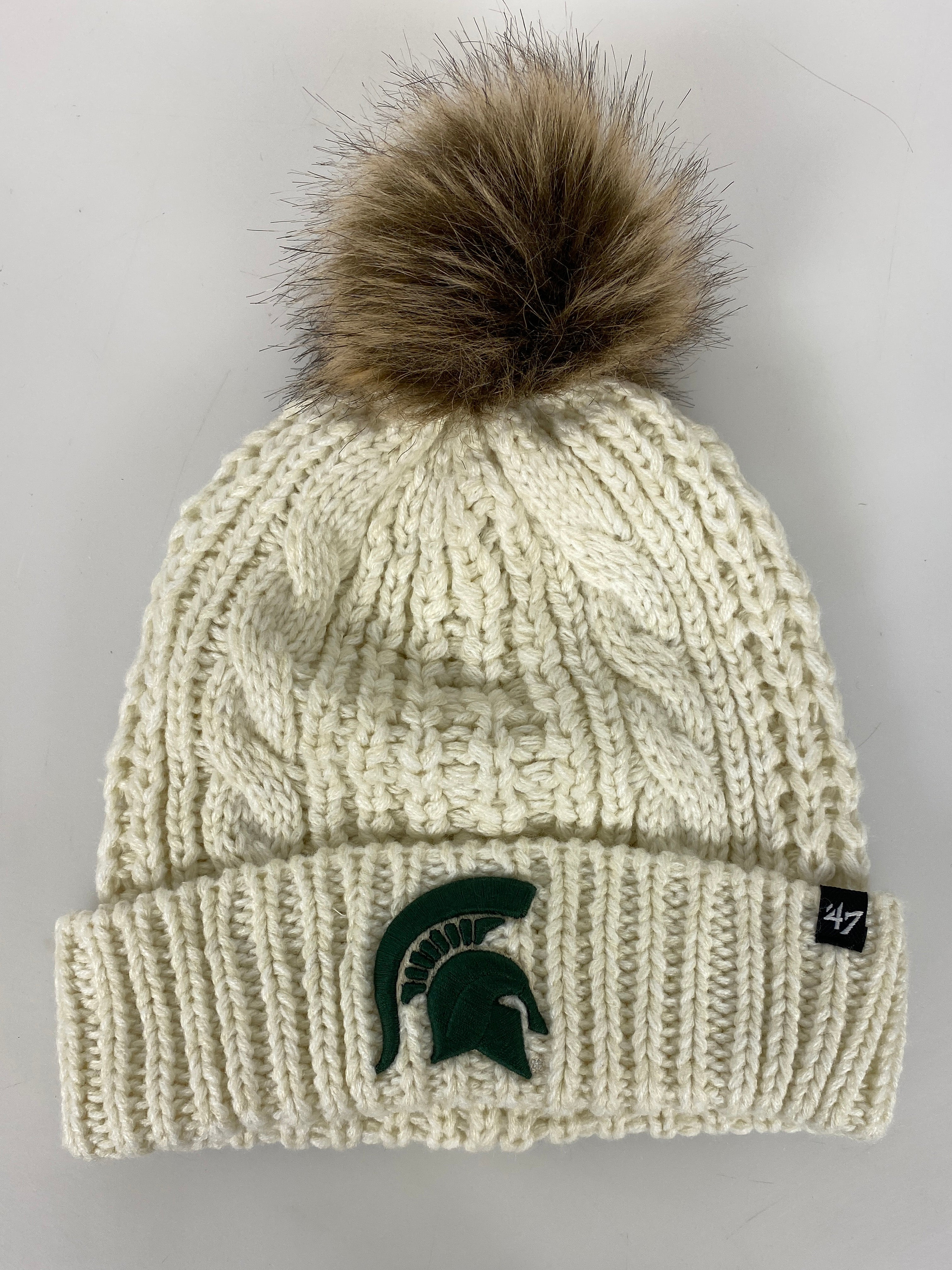 White Michigan State Women's Winter Hat