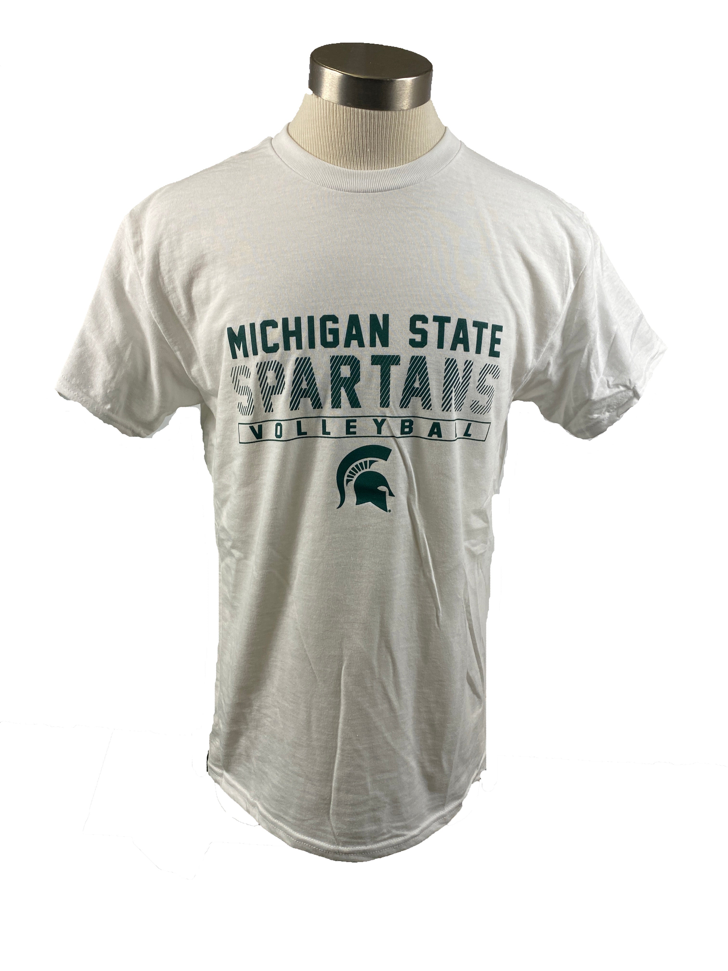 White MSU Spartan Volleyball Short Sleeve T-Shirt Unisex Size M