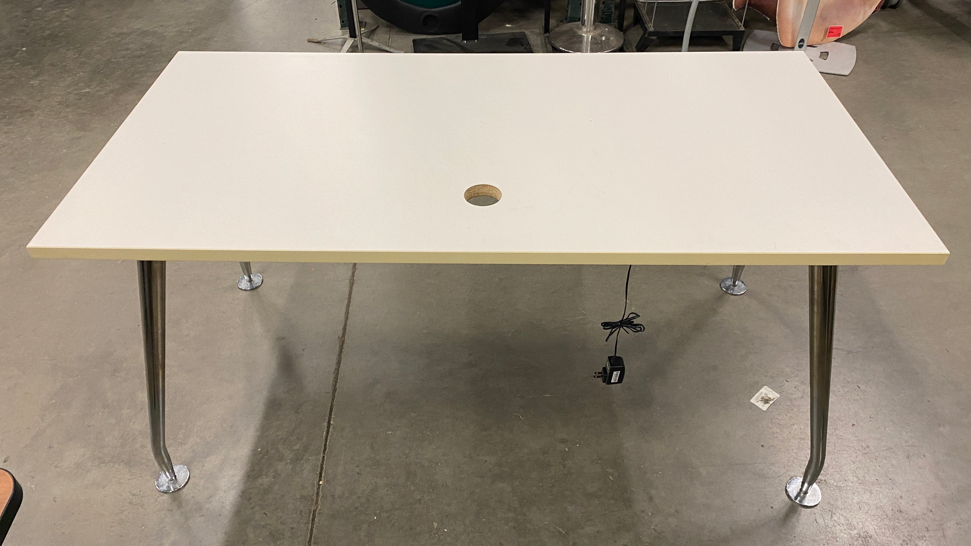 White Rectangular Laminate Table
