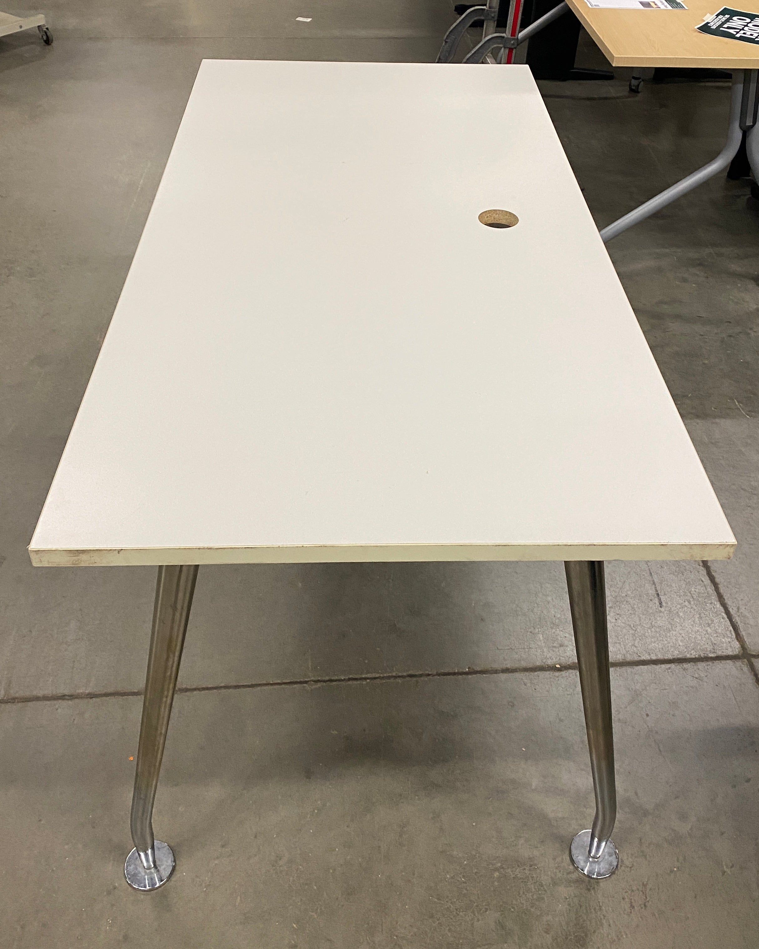 White Rectangular Laminate Table