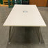 White Rectangular Laminate Table w/ Power Supply