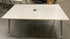 White Rectangular Laminate Table w/ Power Supply