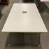 White Rectangular Laminate Table w/ Power Supply