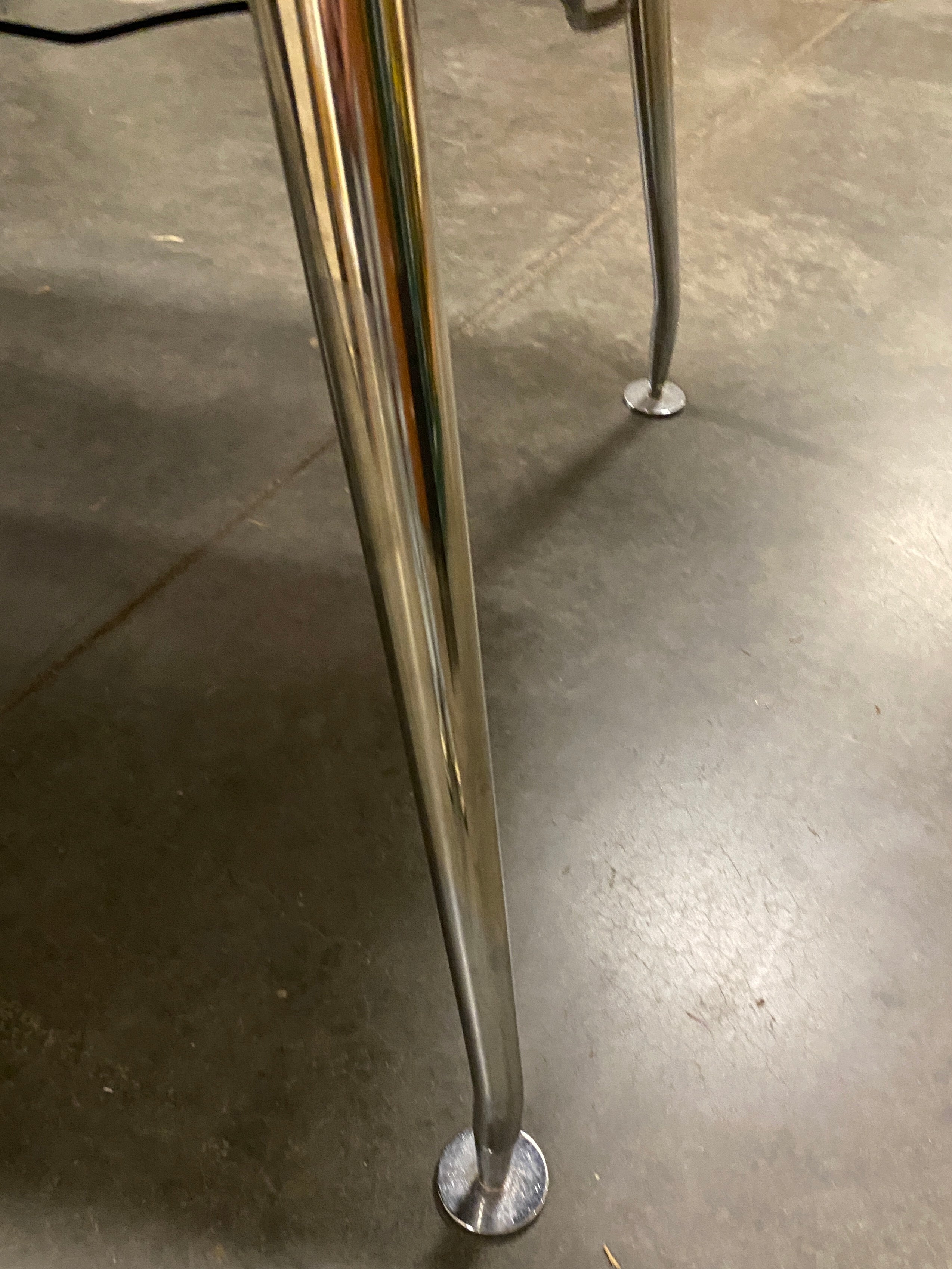 White Rectangular Laminate Table w/ Power Supply