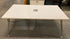 White Rectangular Laminate Table w/ Power Supply