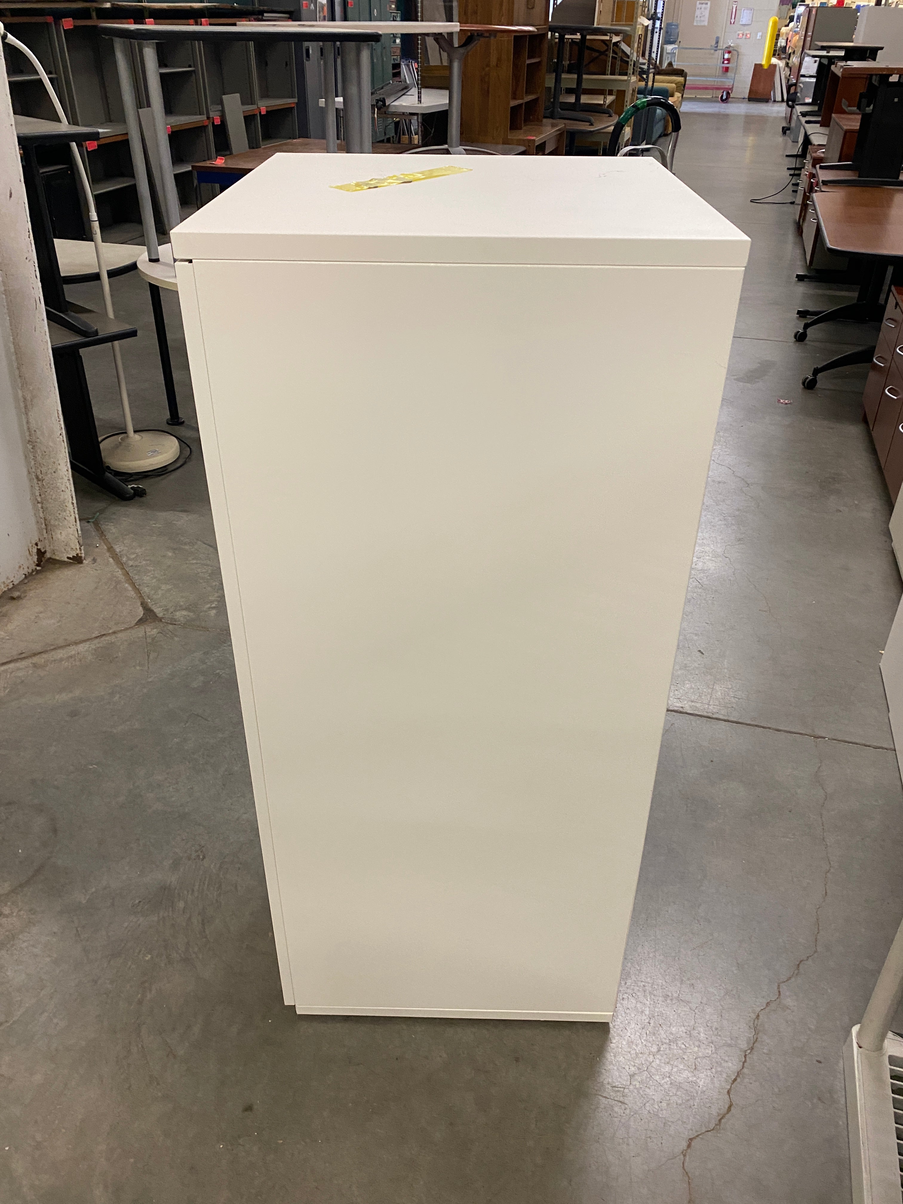 White Right Opening Cabinet w/ Drawers and Shelves