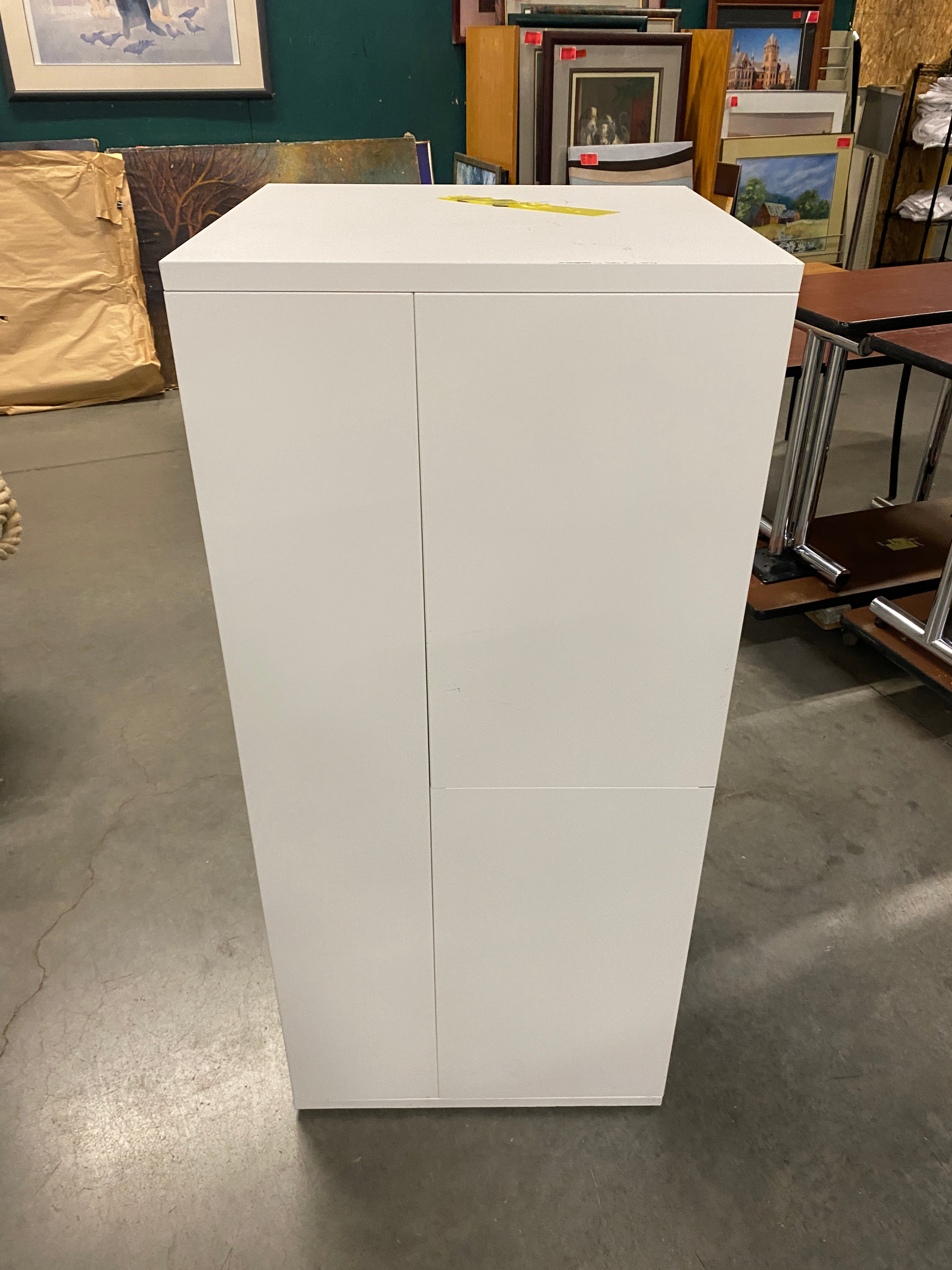 White Right Opening Cabinet w/ Drawers and Shelves