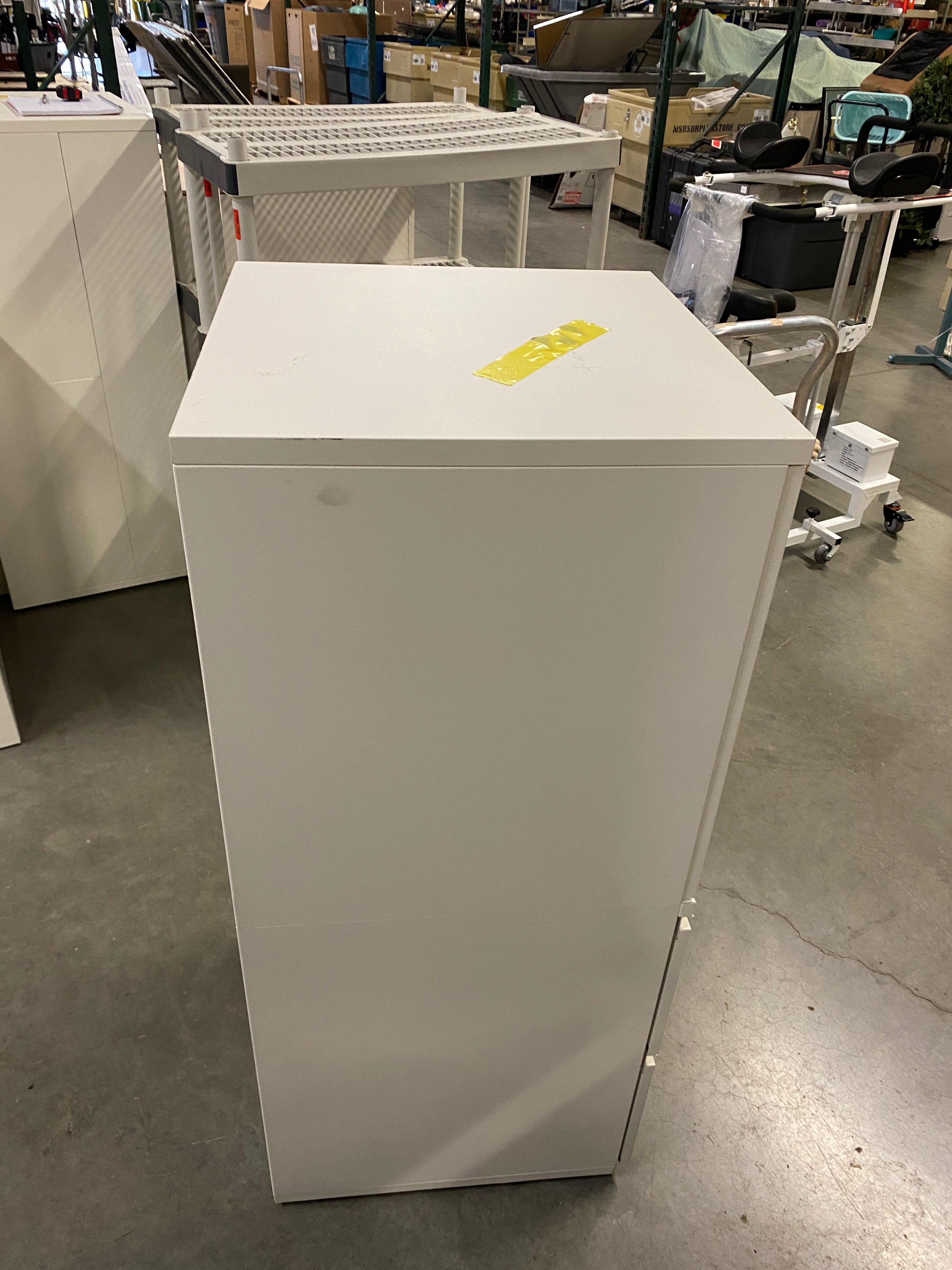 White Right Opening Cabinet w/ Drawers and Shelves