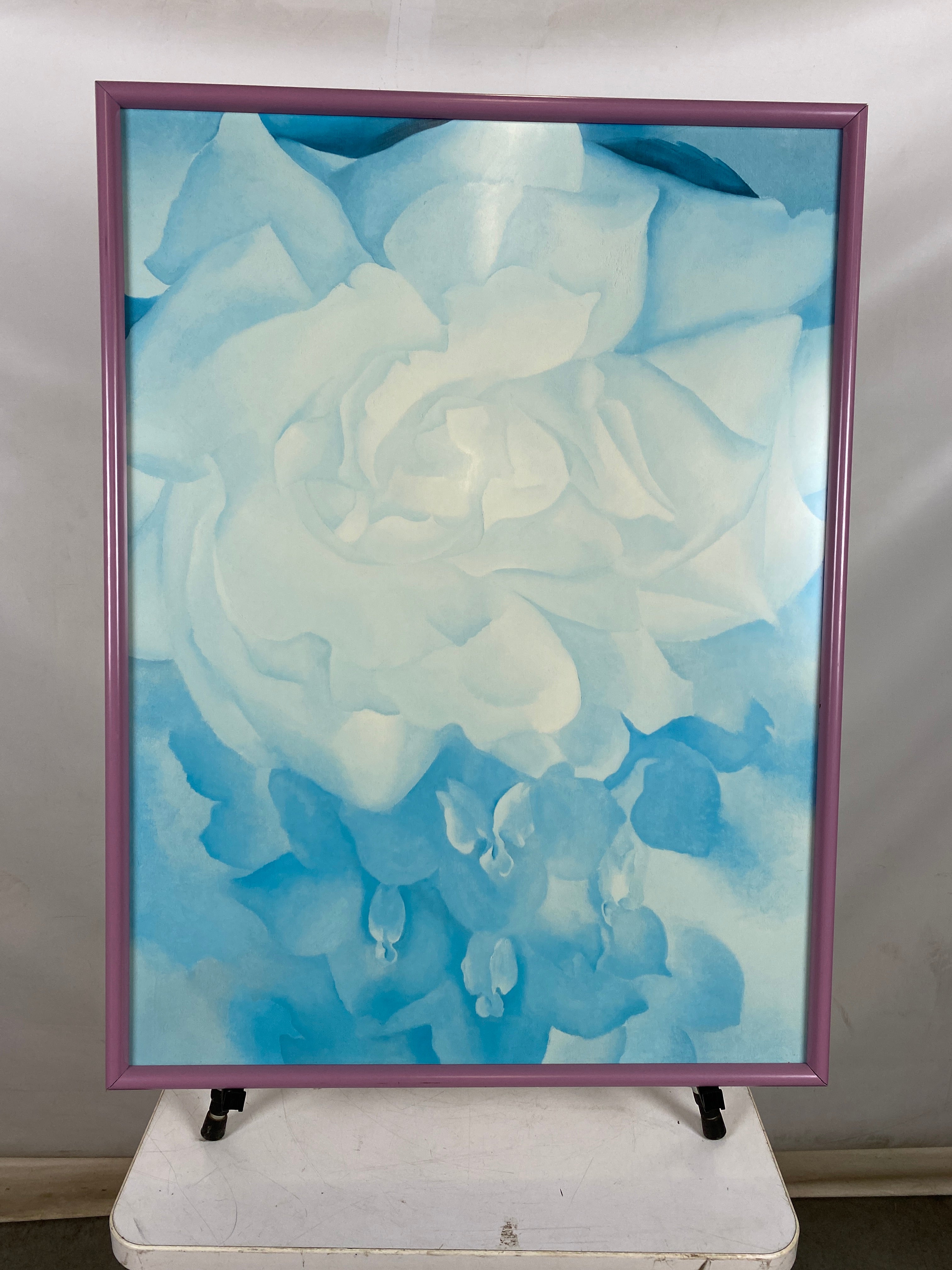 'White Rose with Larkspur No.2' Artwork Print Framed