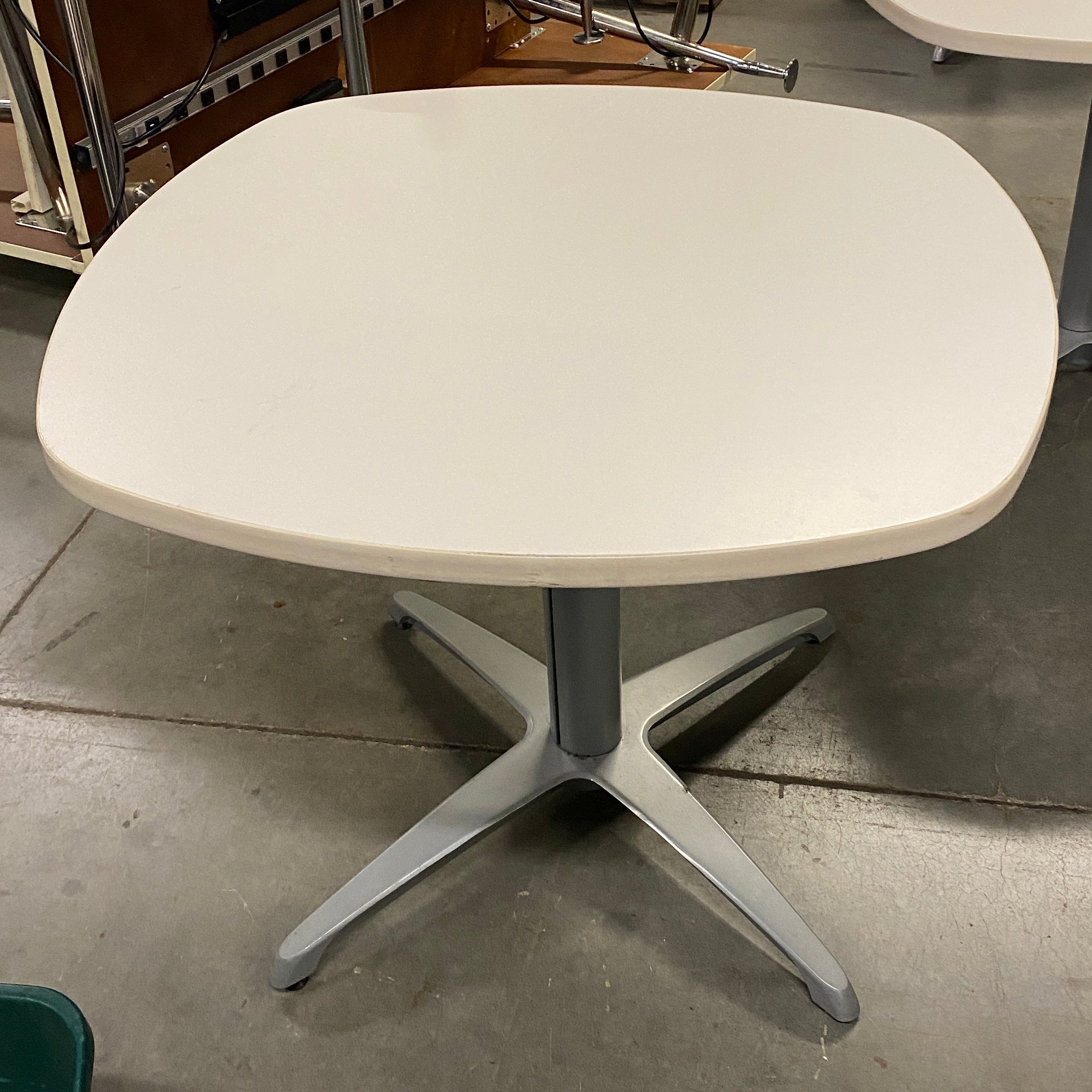 White Rounded Laminate Table #2