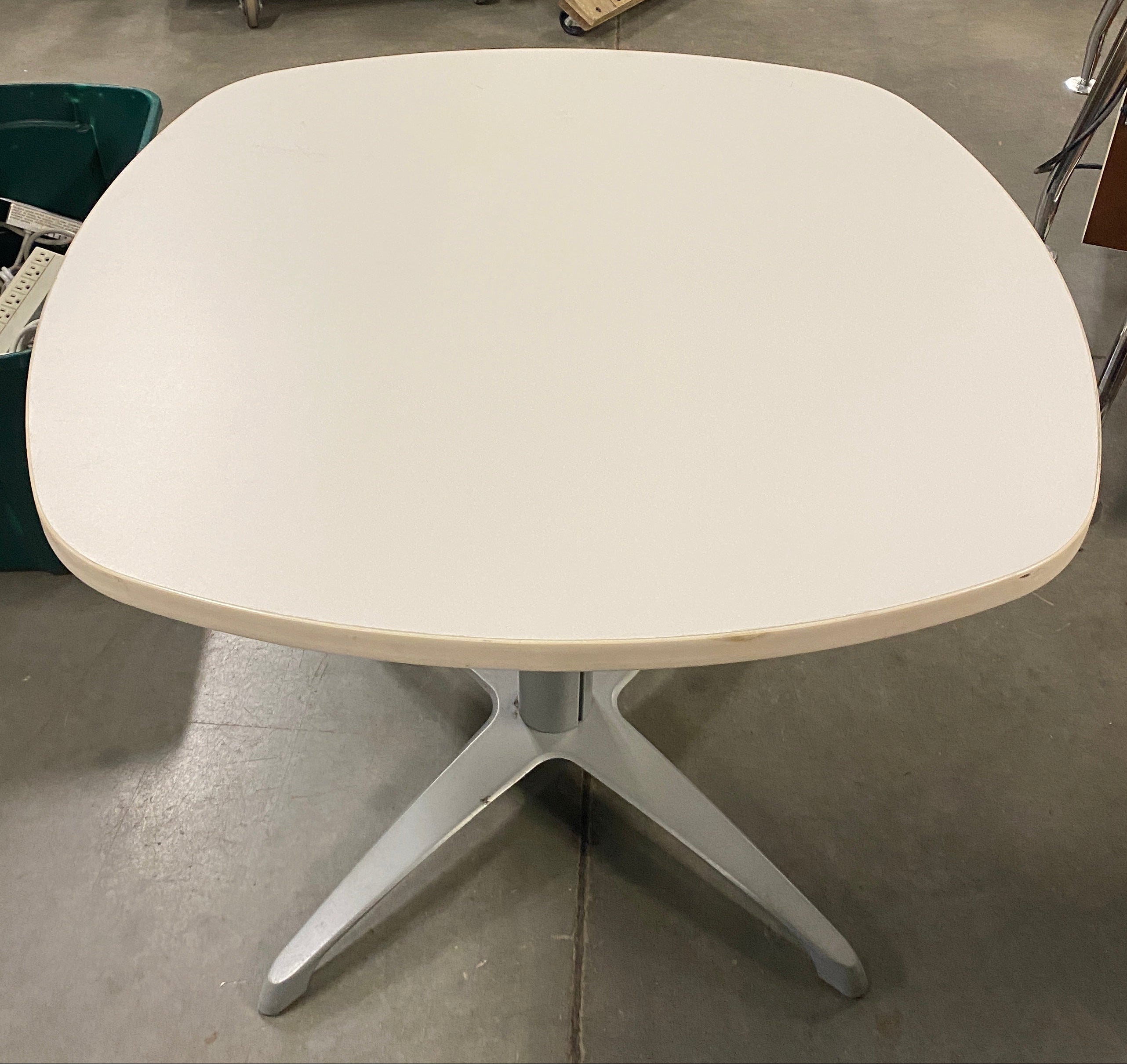 White Rounded Laminate Table #2