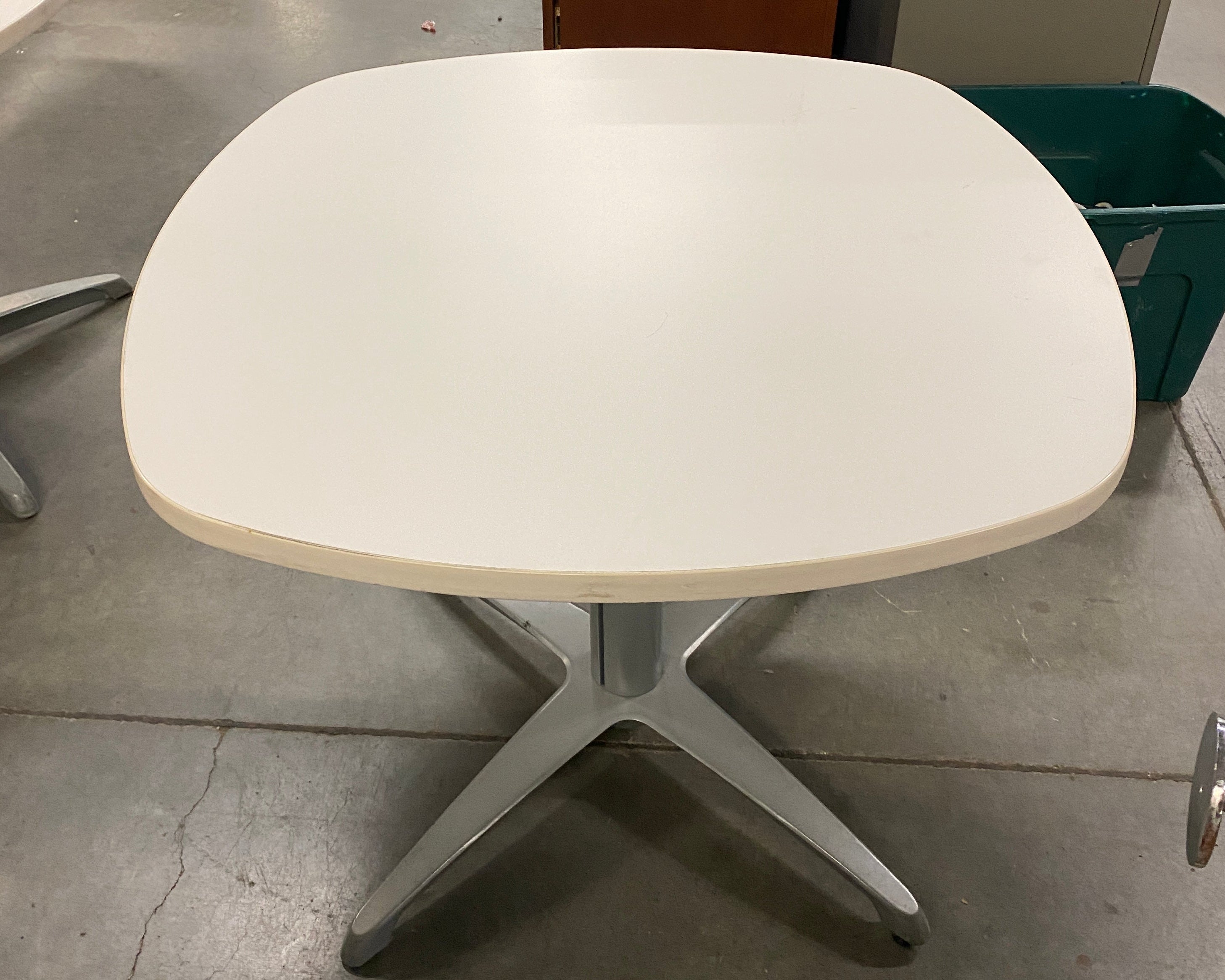 White Rounded Laminate Table #2