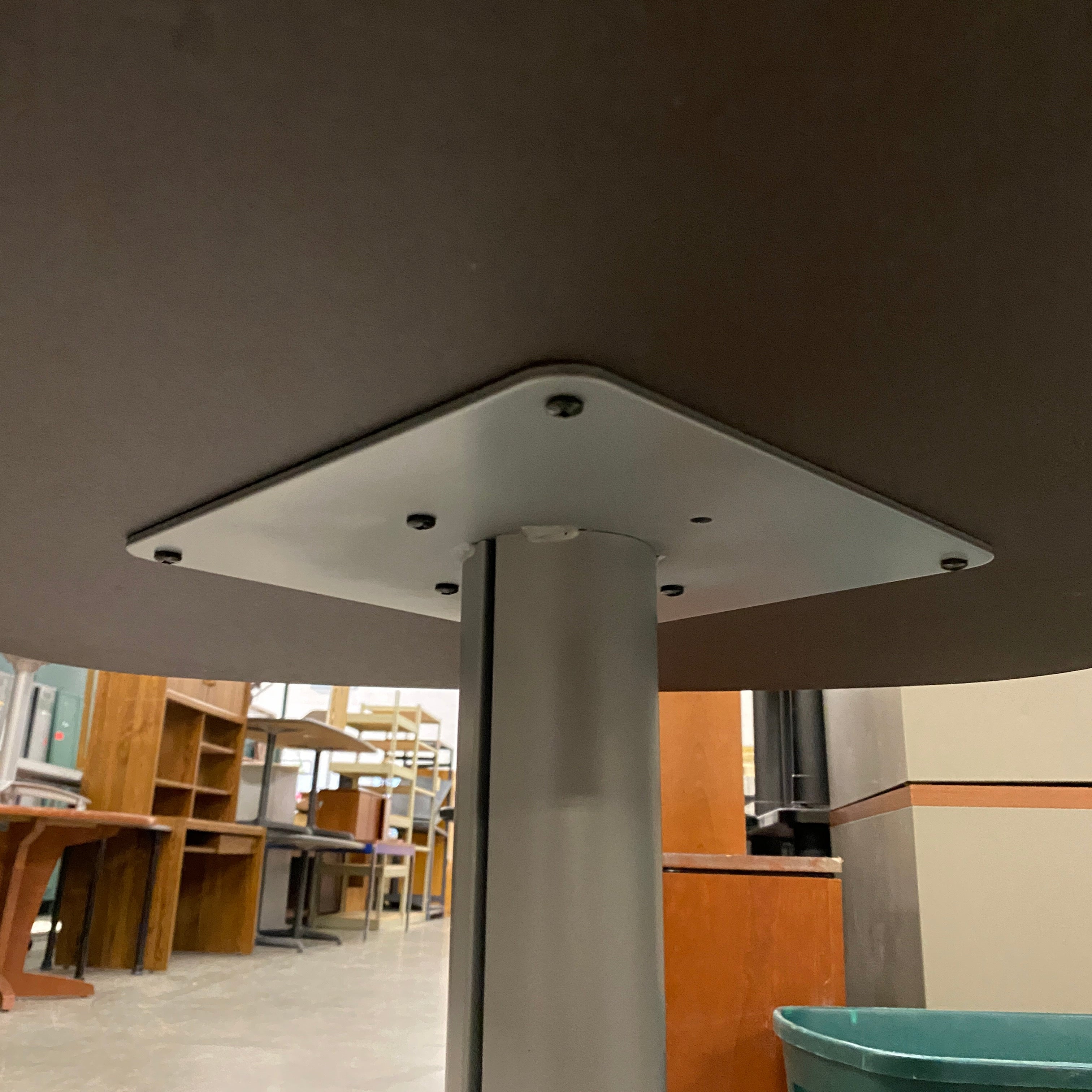 White Rounded Laminate Table #2