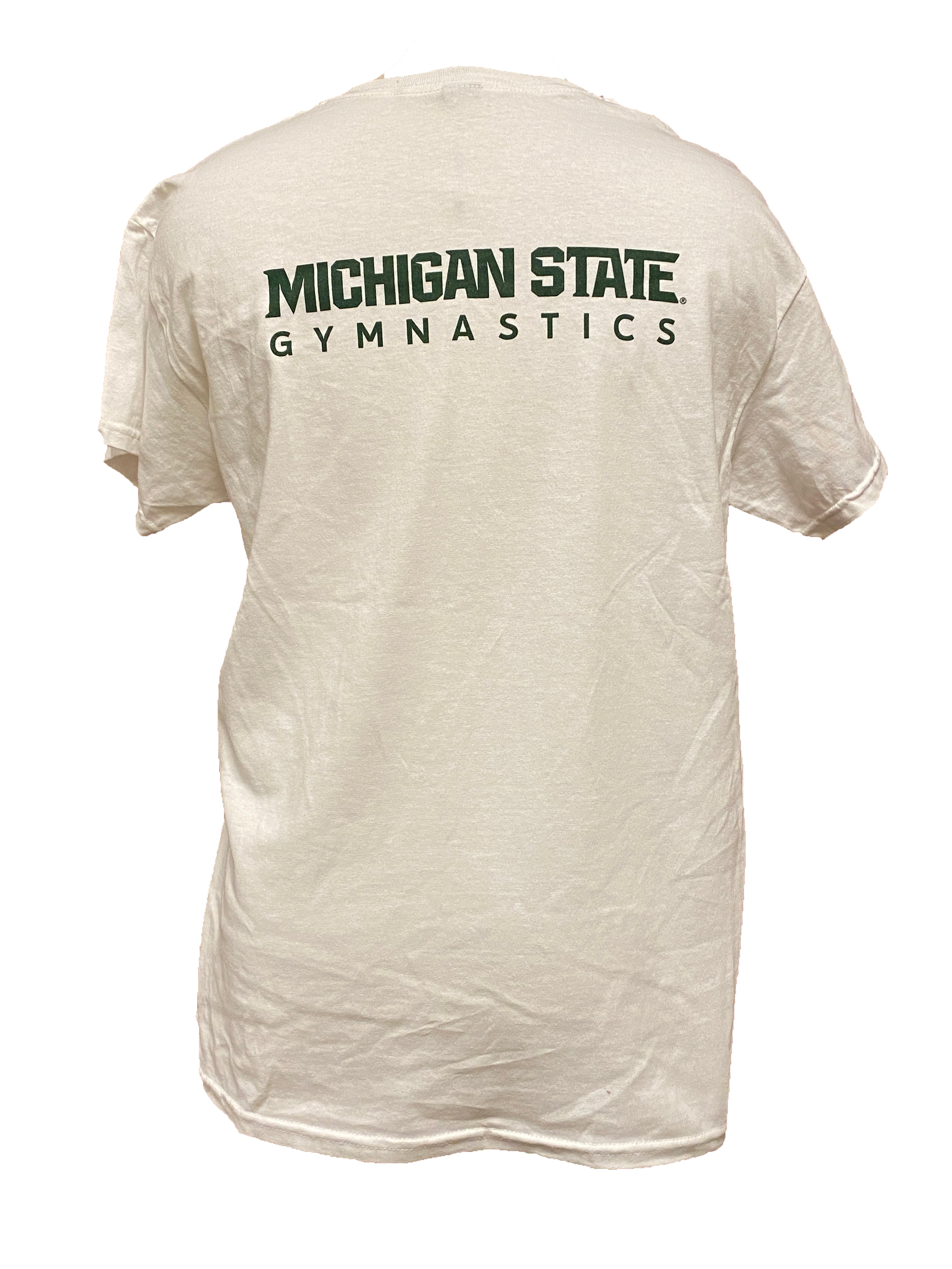 White Spartan Vault MSU Gymnastics T-Shirt Men's Size L