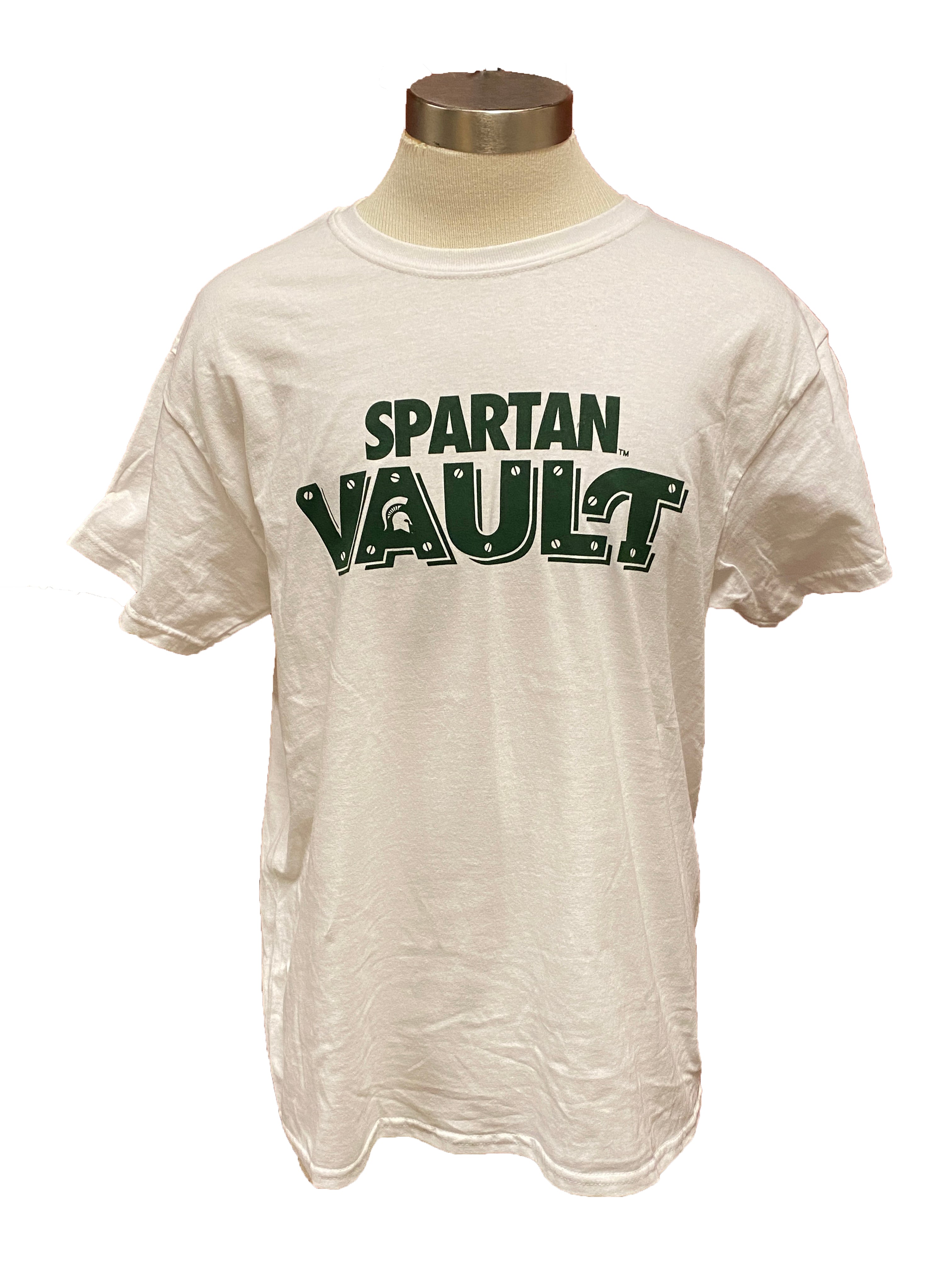 White Spartan Vault MSU Gymnastics T-Shirt Men's Size L