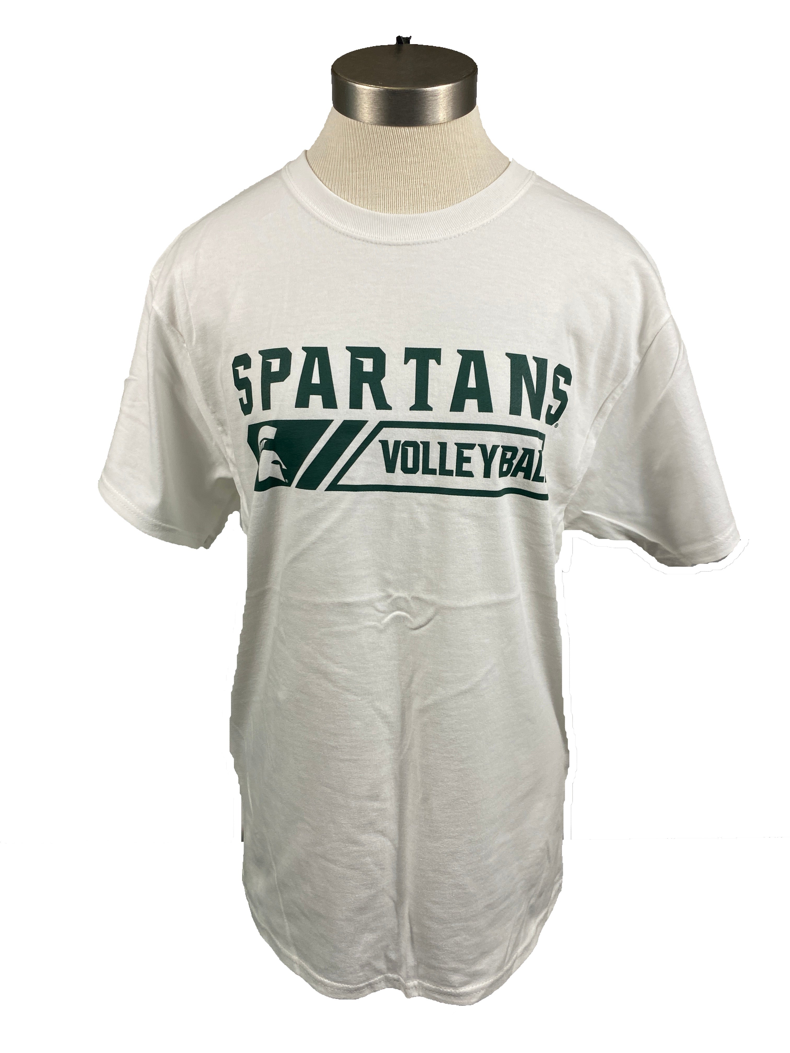 White Spartan Volleyball Short Sleeve T-Shirt Unisex Size M